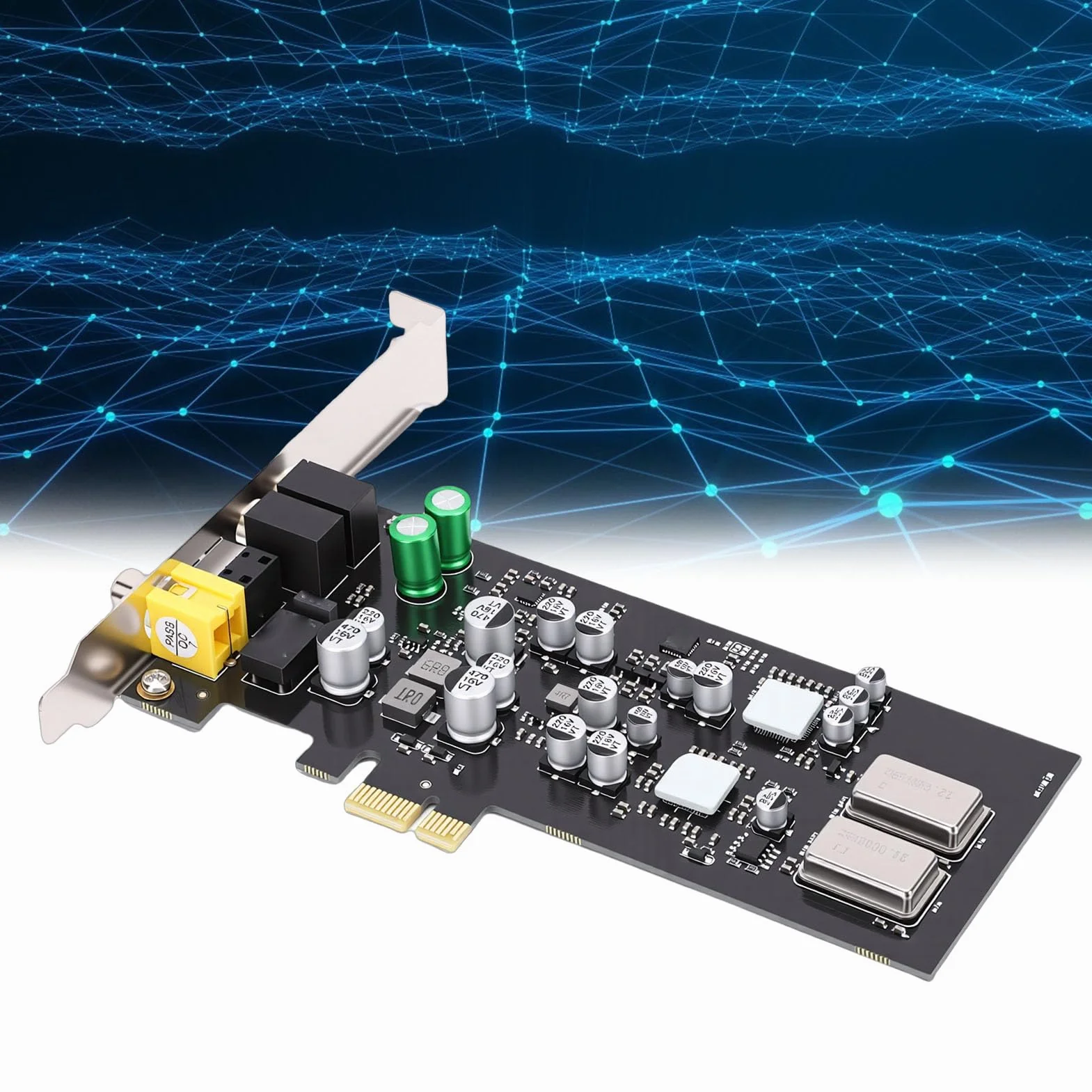 Luocute Karta Dźwiękowa PCIE, Profesjonalny Dźwięk HiFi z Dwoma Przetwornikami DAC i Sterownikami Słuchawek, Przetwornik Cyfrowo-analogowy ES9018K2M, Kontroler Główny CM108AH, Dźwięk