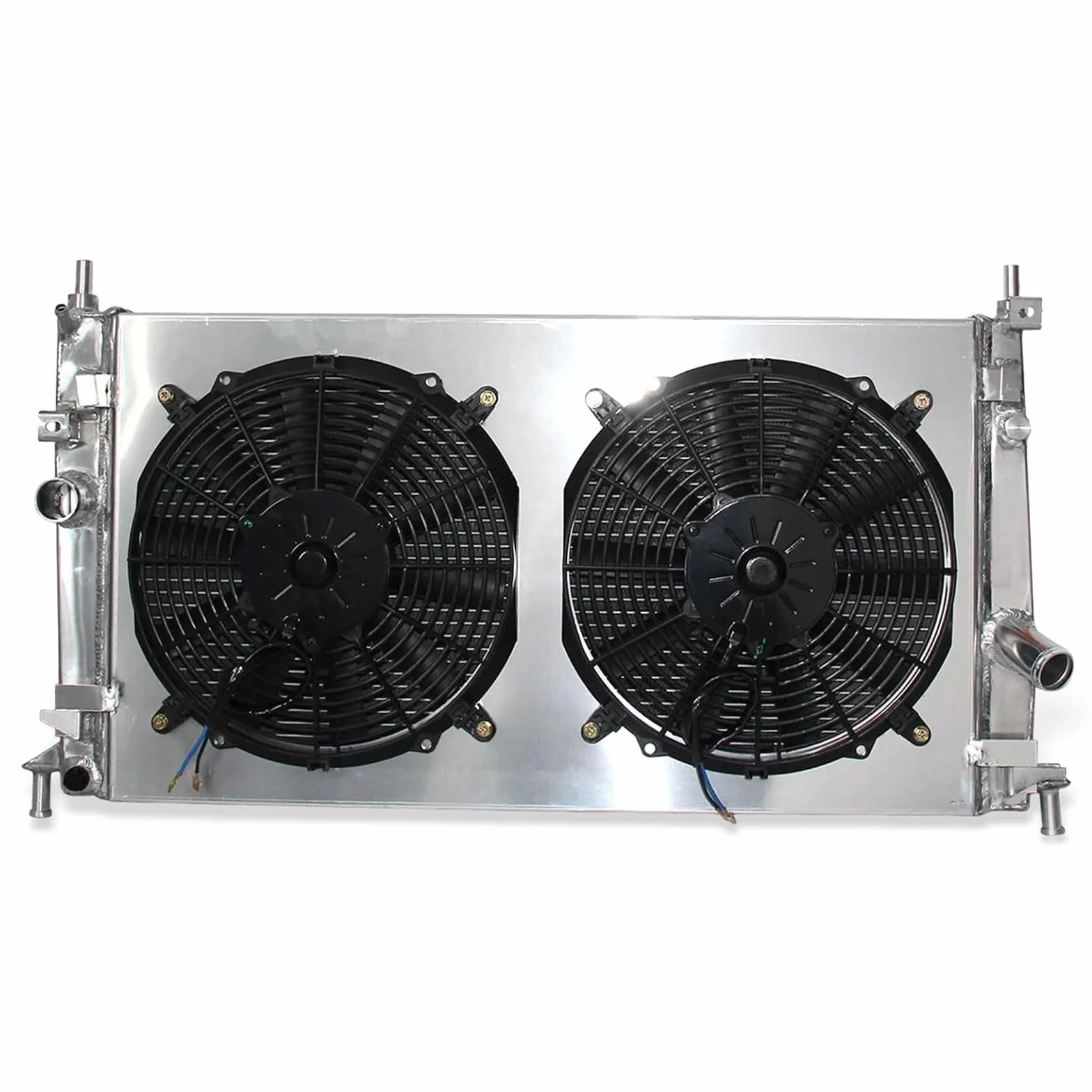Radiatora Steam Deck 2-rzędowa aluminiowa chłodnica i osłona wentylatora pasujące do Mazda 3 2.0L 2.3L 2.5L L4 2010-2013 MT Aluminiowy radiator