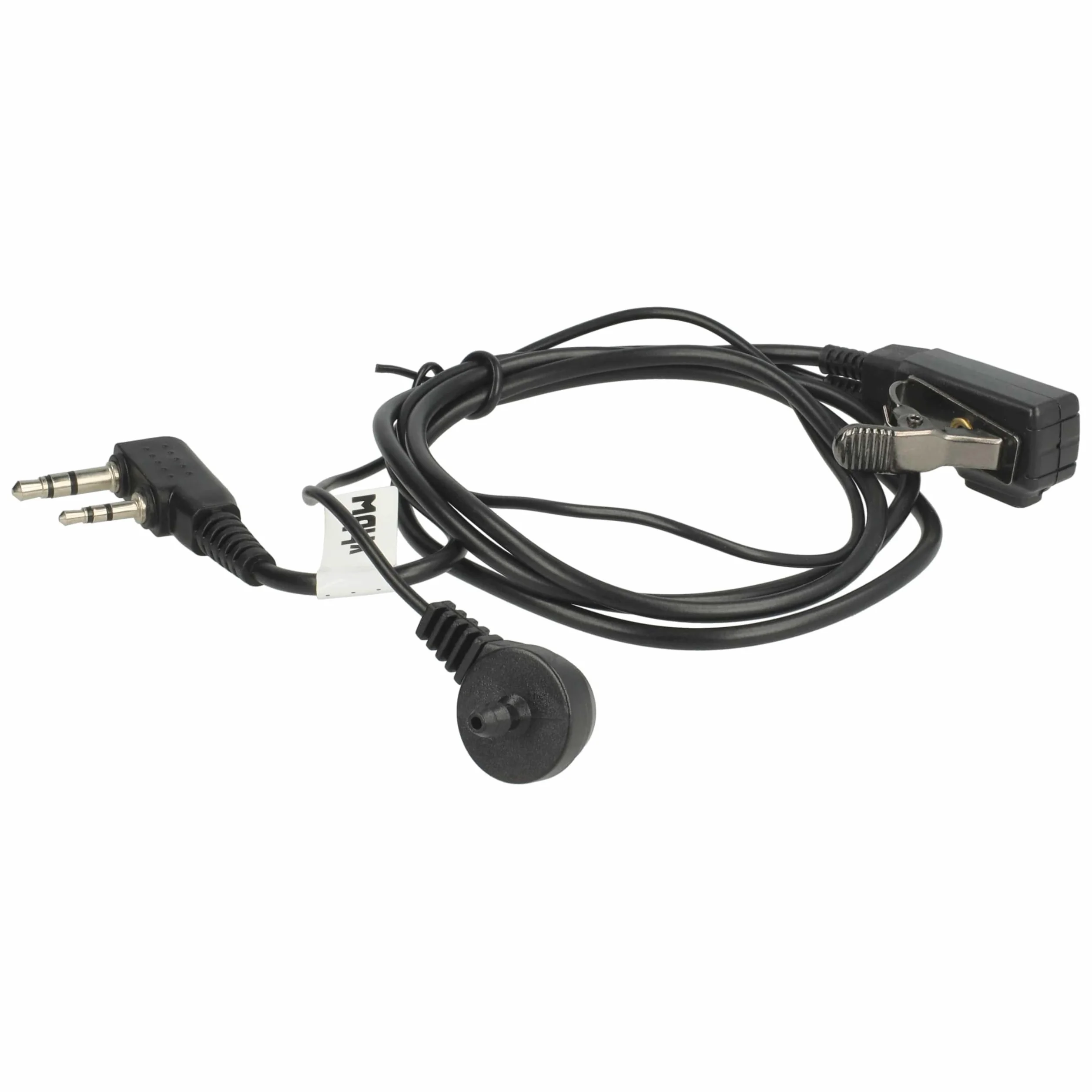 vhbw Zestaw słuchawkowy kompatybilny z Kenwood TK-3230XLS, TK-3230, TK-348, TK-340D, TK-340 radiotelefon - czarny, przezroczysty wąż akustyczny