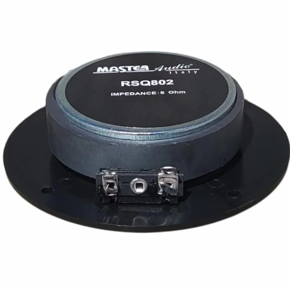 ZESTAW DO MASTER AUDIO RSQ802, 2 głośniki wysokotonowe kopułkowe, 100 W rms, maks. 200 W, 10 cm 4", impedancja 8 omów, cewka drgająca 25 mm, do domu, czarny, w parach + darmowe kondensatory