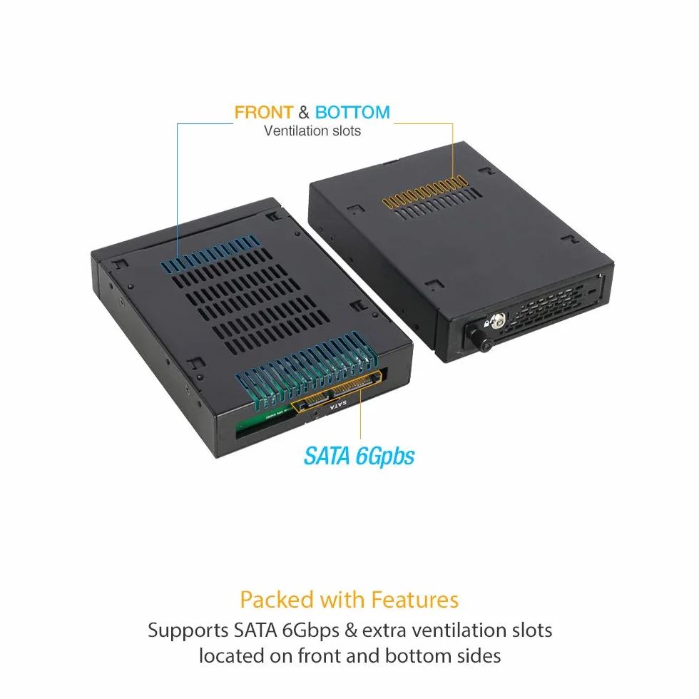 Icy Dock Przemysłowy metalowy 2,5-calowy przenośny stojak SATA/SAS HDD i SSD do przedniej przegrody urządzenia 3,5-calowej