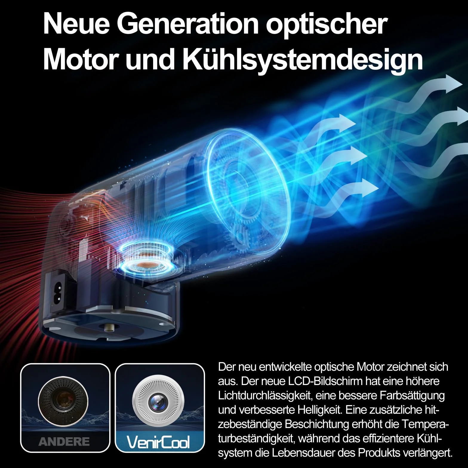 Mini projektor z Bluetooth 5.0, przenośny projektor VenirCool P2 13000L, obsługa 4K z WiFi6, elektryczna korekcja trapezu, projektor wideo, obrotowy stojak 180° do kina domowego