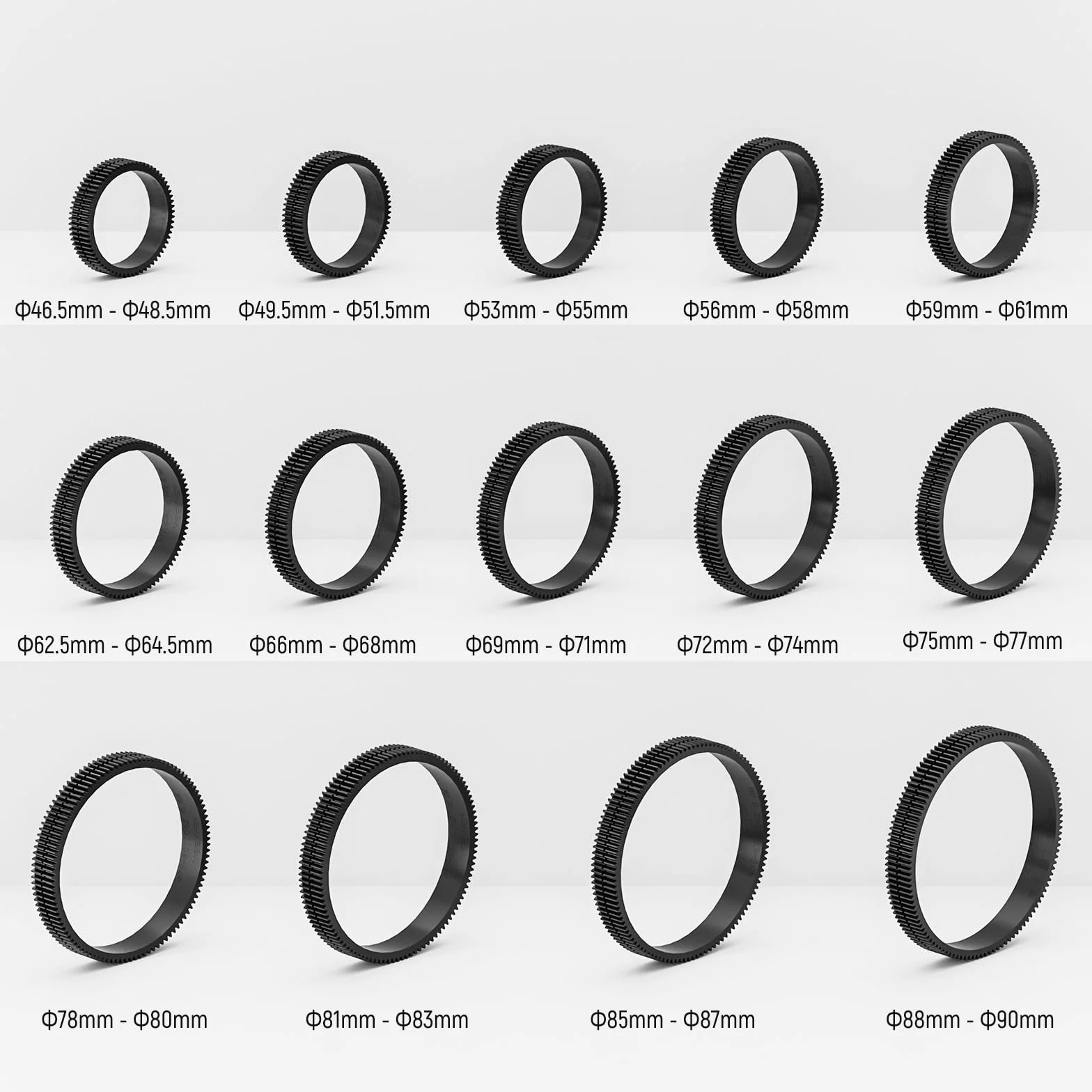 NEEWER Bezszwowy zestaw pierścieni przekładniowych 0,8 MOD do obiektywu ø46,5-90 mm, kompatybilny z SmallRig kompatybilny z Tilta NEEWER Follow Focus do obiektywów Canon, Sony, Nikon, Fujifilm, Sigma
