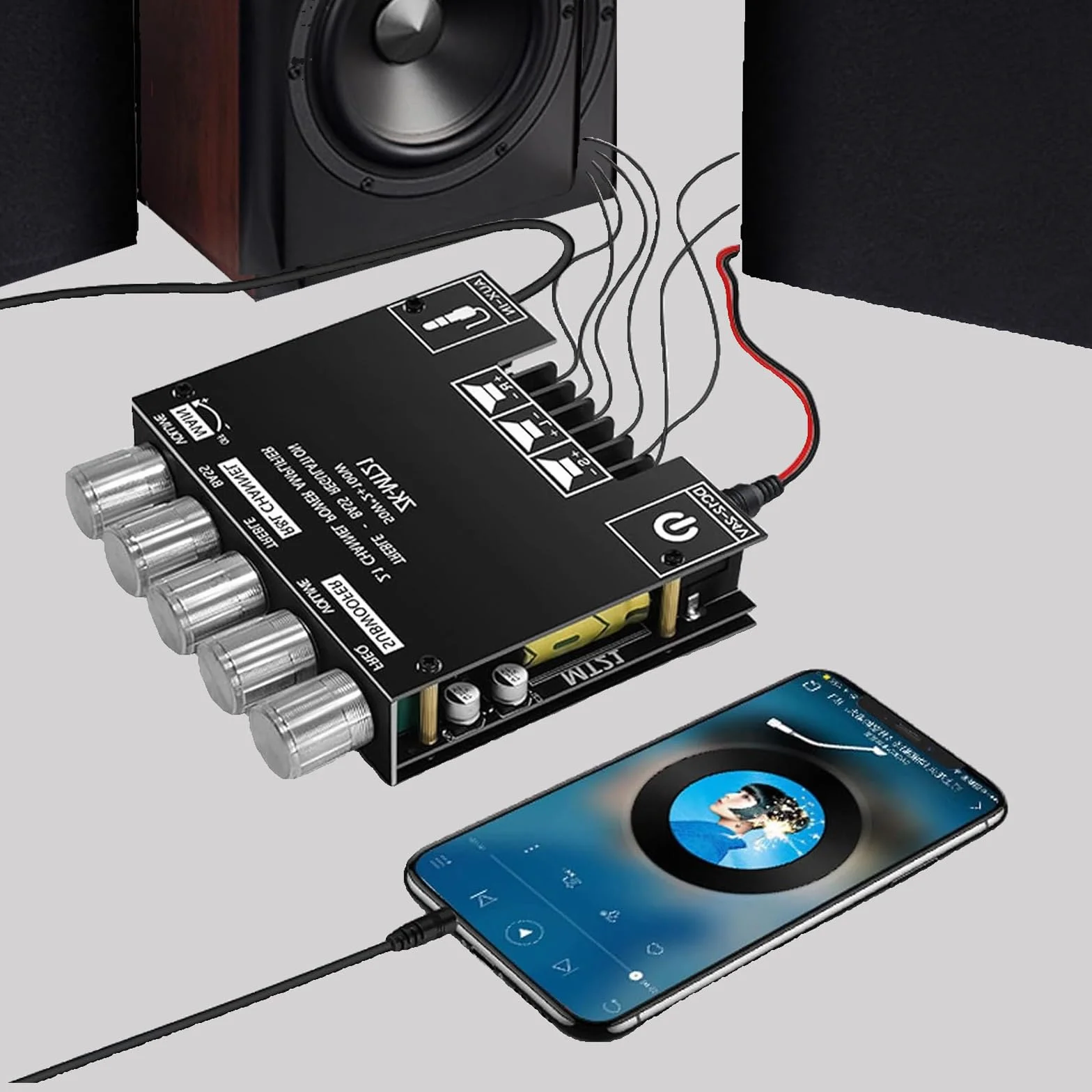 GERUI Moduł wzmacniacza audio ZK-MT21 2.1 Kanał Cyfrowy wzmacniacz mocy Bluetooth Wzmacniacz płyty wzmacniacza