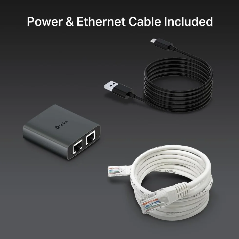 TP-Link EH210 Gigabitowy rozdzielacz Ethernet, 1 do 2 Gigabit Speed 1000 Mb/s, kompatybilny z kablami Ethernet Cat 8/7/6/5e/5, obudową ze stopu aluminium, Plug&Play