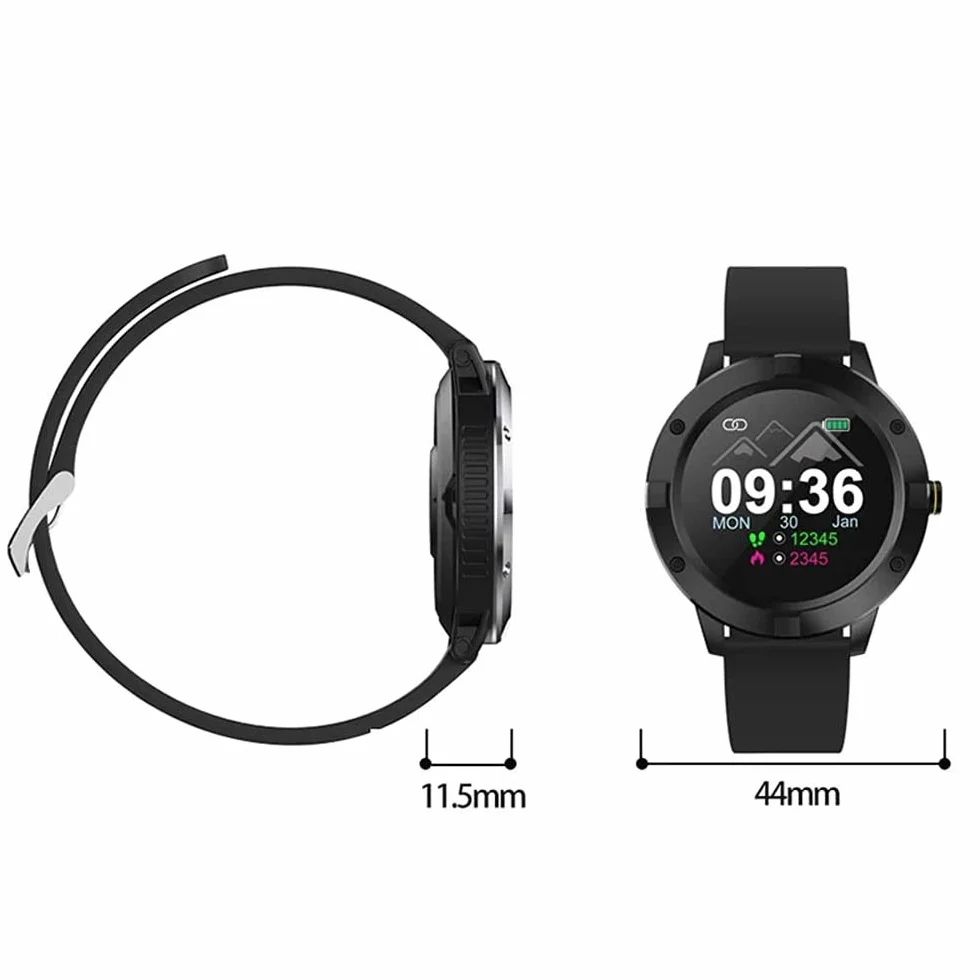 KANBUN Q10 Smart Watch damski IP67, wodoodporny smartwatch dla mężczyzn, opaska na nadgarstek, pomiar tętna, tryby multisportowe, tracker fitness, krokomierz (A)