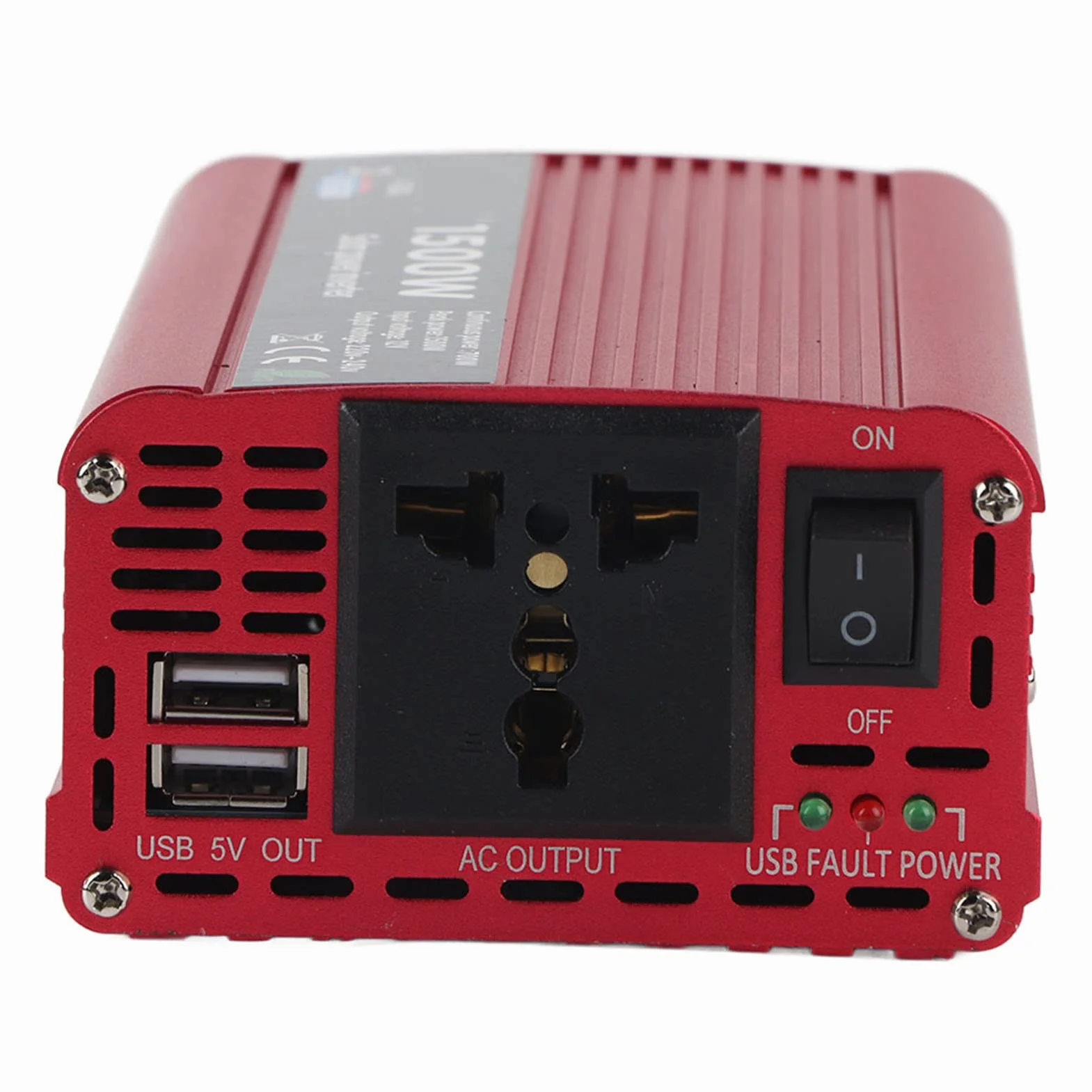 Pongnas Samochodowy 1500 W DC 12 V na AC 230 V z Podwójnym Adapterem USB — Idealny do Laptopów i Gadżetów