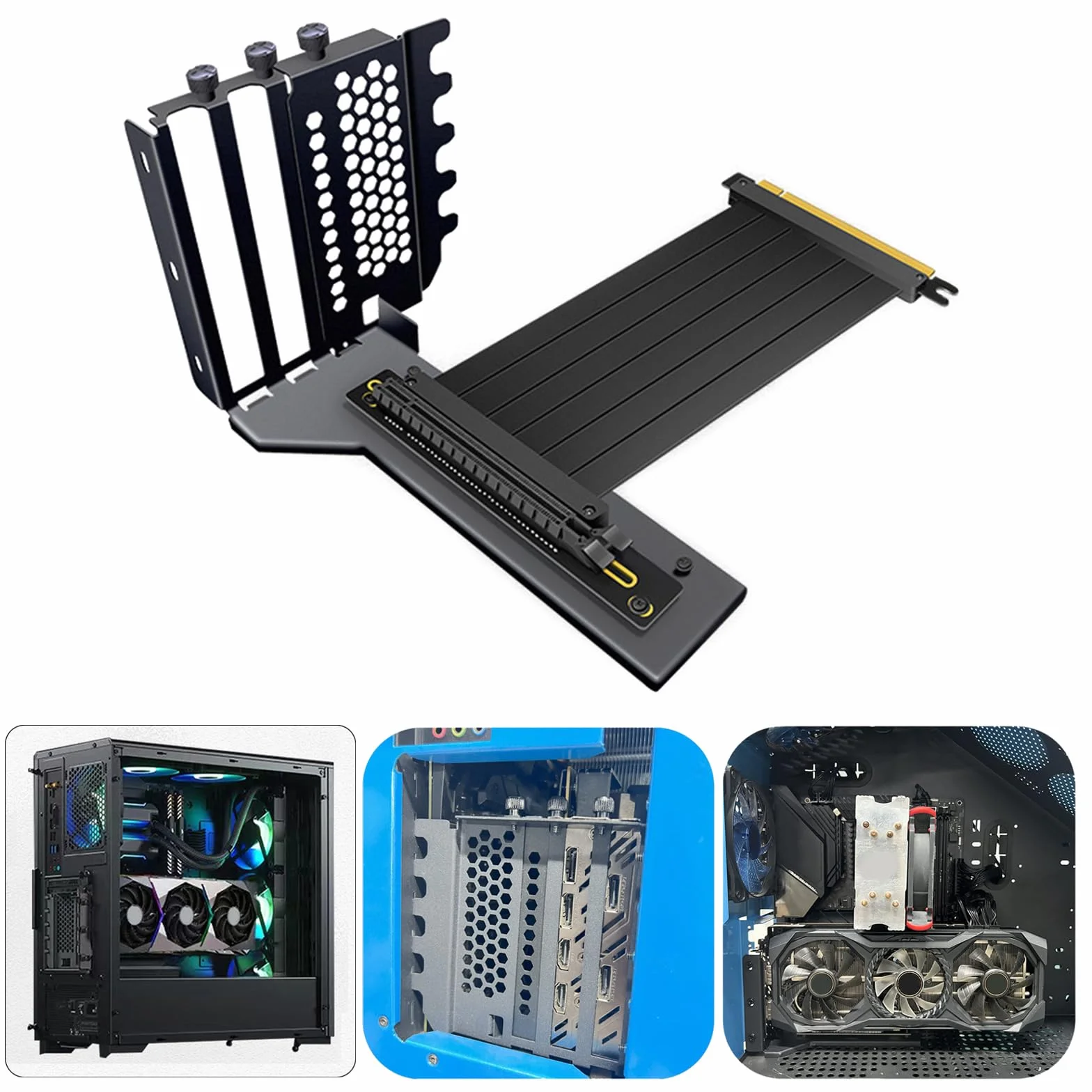 PCIE3.0 wspornik gniazda pionowy uchwyt na kartę graficzną regulowany PCIE3.0 X16 przedłużacz opcja poprawia konfigurację gier