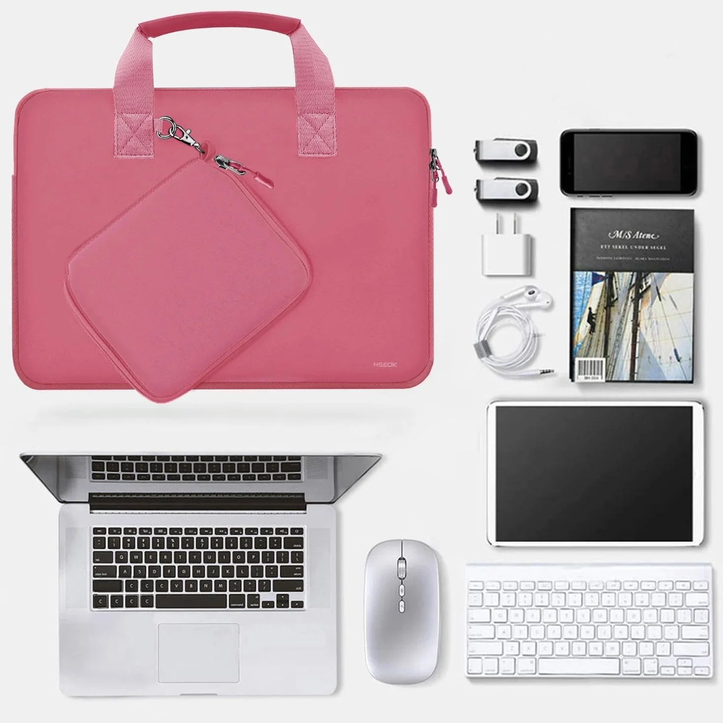 HSEOK Laptop Hülle 14 Zoll mit Kleiner Tasche, Neopren-Computertasche, kompatibel mit MacBook Pro 14" M4/M3/M2/M1 (2025–2021), MacBook Air/Pro 13" und den meisten 14-Zoll-Notebooks