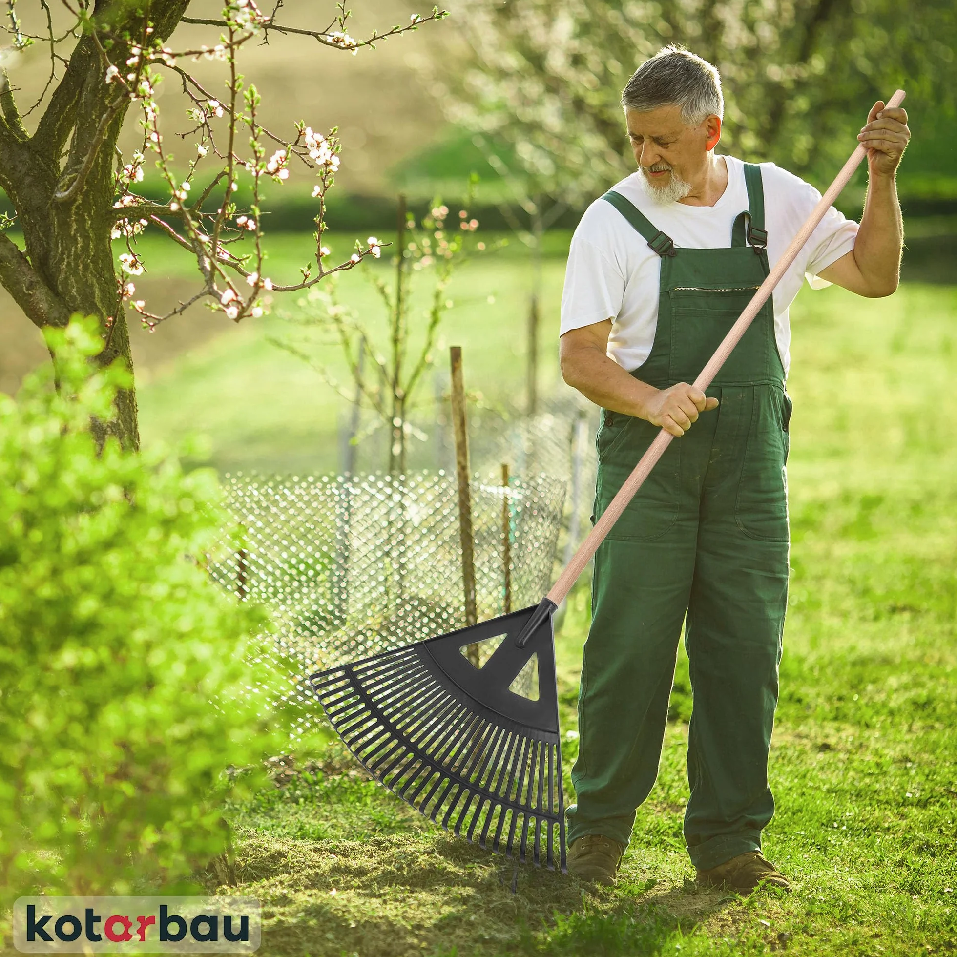 KOTARBAU® Grabie Wachlarzowe - 58 CM - Grabie do Liści Trawy - Plastikowe