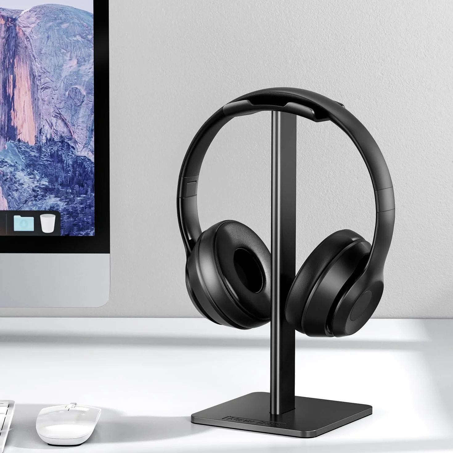 New Bee uniwersalny uchwyt na słuchawki do Sennheiser, Sony, Audio-Technica, Bose, Shure, AKG, zestaw słuchawkowy do gier i zestaw słuchawkowy z wyświetlaczem, aluminium + TPU + ABS, czarny