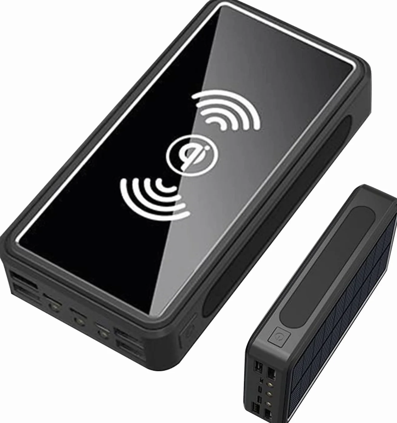 Ładowarka słoneczna 100000mAh przenośna ładowarka Power Bank Kompaktowa ładowarka dużych prędkości zewnętrzna bateria zapasowa ogromna pojemność do smartfonów, tabletów, konsol do gier (czarna)