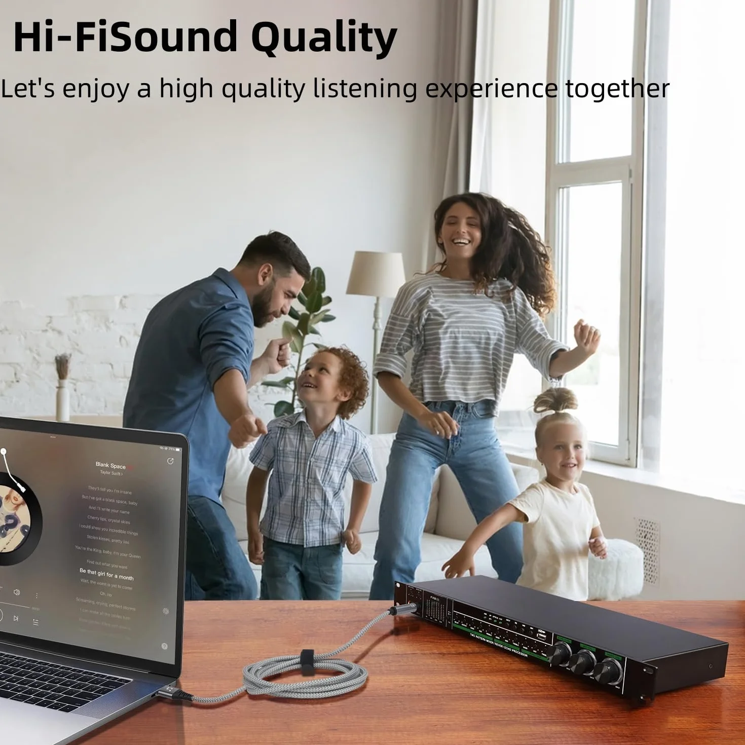 Kabel audio stereo TRS 6,6 FT USB na 1/4 męski, adapter audio USB na 6,35 mm kompatybilny z laptopem, Windows lub PC, wzmacniaczem, głośnikiem, słuchawkami. Uwaga: nie dotyczy nagrywania, ciężarówki