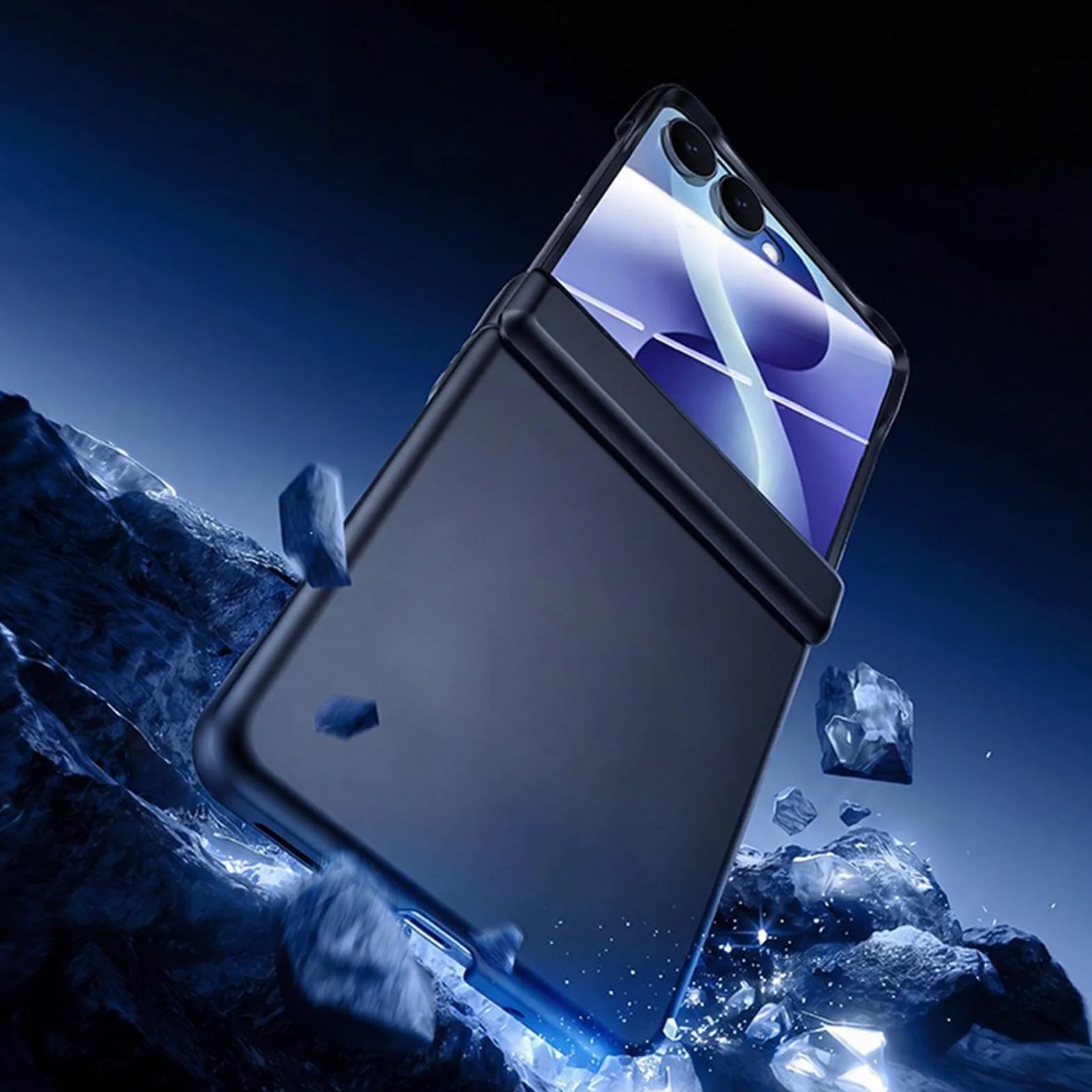 Matowe etui do Samsung Galaxy Z Flip 8, minimalistyczny zamek cienki pokrowiec ochronny na ekran, fioletowy, z klapką 8