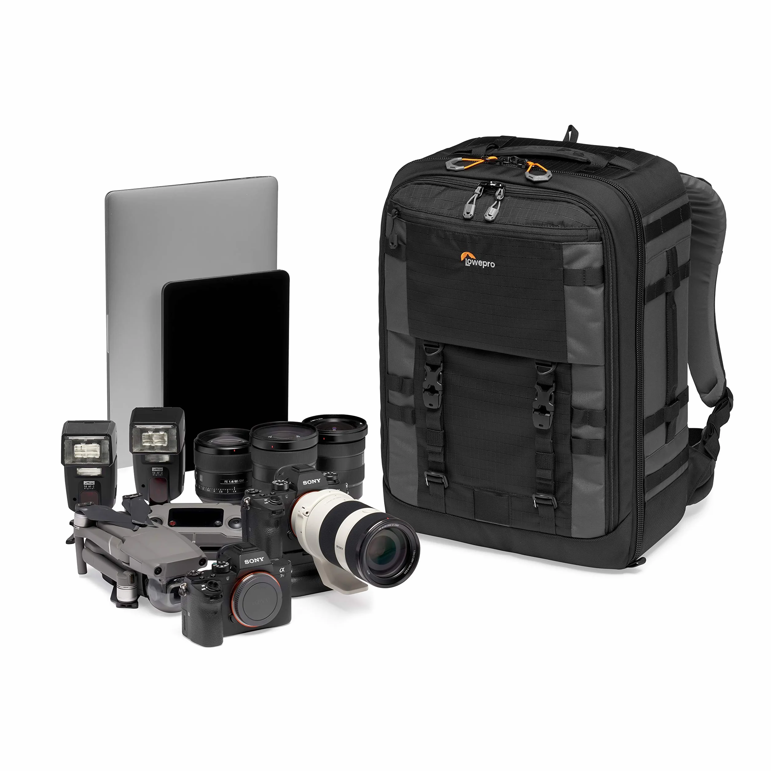 Lowepro Pro Trekker BP 450 AW II, torba na aparat zewnętrzny, plecak na aparat z tkaniny z recyklingu, pasuje do laptopa lub tabletu 15-calowego, przegrody MaxFit, odporna na warunki atmosferyczne,