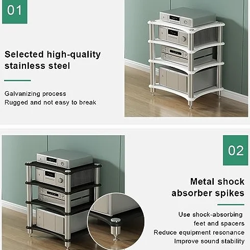HiFi Rack AV Shelf1/2/3/4 Tiers TV Stand Amplifier Głośnik szafki Rack Centrum rozrywki Sprzęt audio Przechowywanie nowoczesnych mebli HiFi do kina domowego