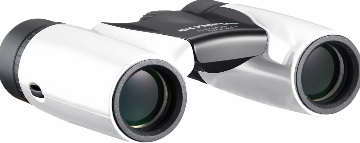 Olympus 8x21 Lornetka RC II perłowa biel lekka kieszonkowa przenośna kompaktowa z UV zoom 8x