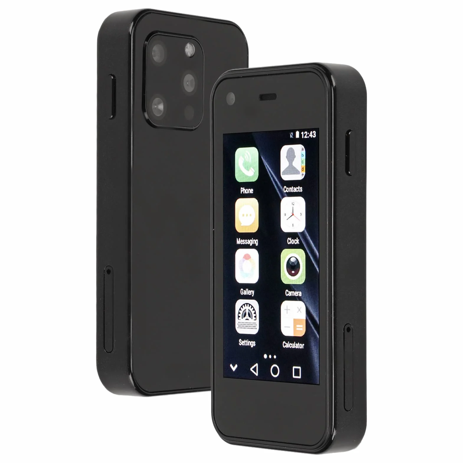 Odblokowany Mini Smartfon 2,5 Cala, Lekki Ekran Dotykowy HD 3G WiFi GPS 1 GB 8 GB Czterordzeniowy Telefon Komórkowy z Systemem Android, dla Dzieci Pracujących Telefon Zapasowy(Czarny)
