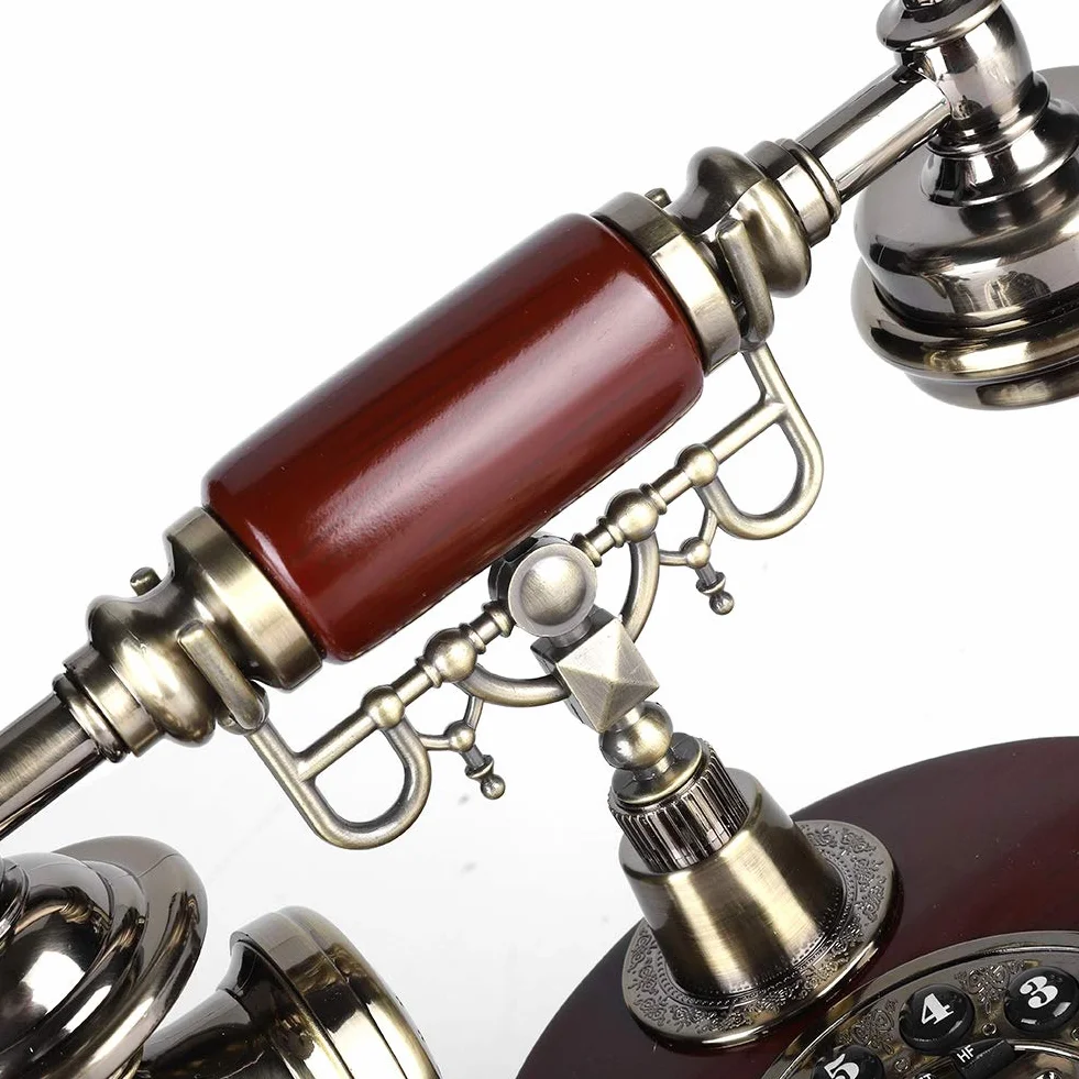 Telefon stacjonarny w stylu retro, vintage, przewodowy telefon stacjonarny, przewód z zasilaniem, biuro hotelowe, Home Desktop, telefon przewodowy, z antypoślizgową matą,