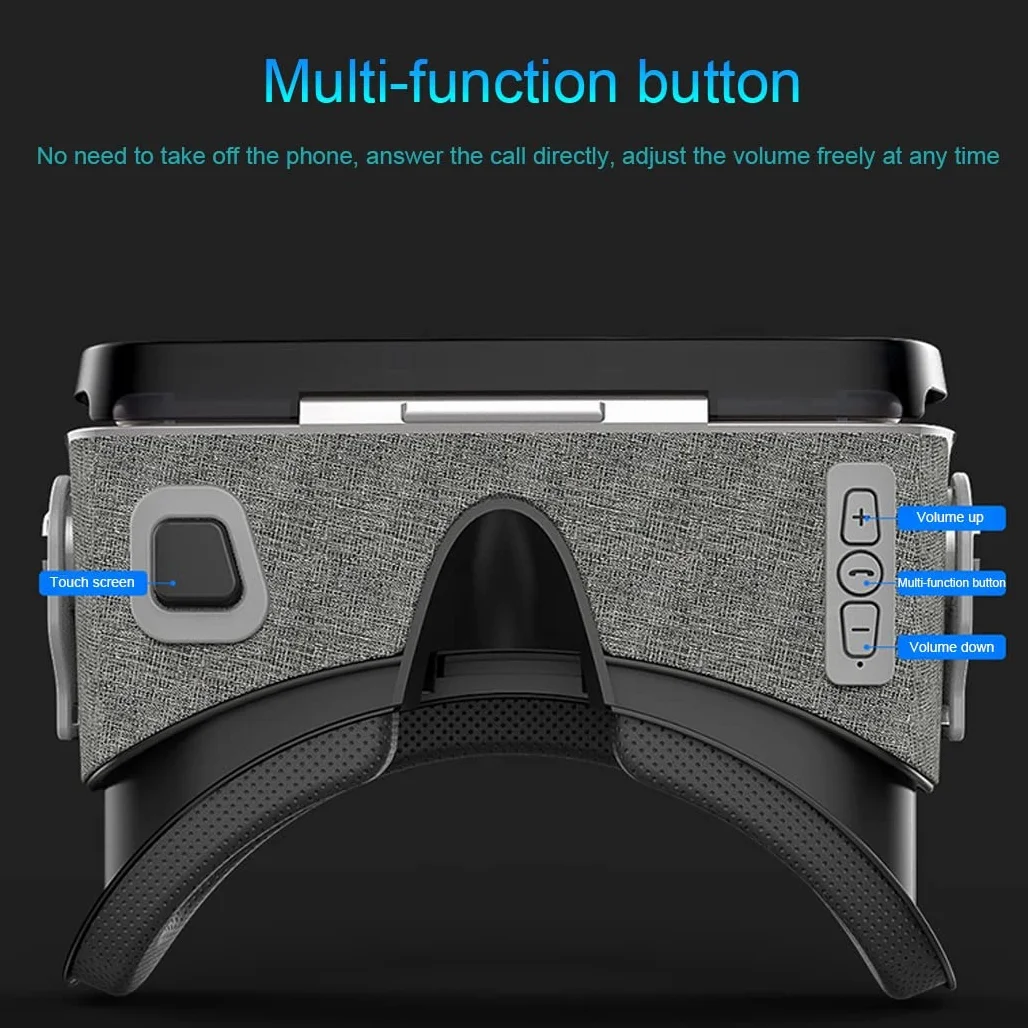 Okulary VR, zestaw słuchawkowy z wirtualnej rzeczywistości, zestawy słuchawkowe VR obsługują Android i IOS, połączenie Bluetooth dla iPhone 13 Pro Max/13 Pro 13/12/11, do Samsung Galaxy S21, Huawei, Xiaomi (Kolor: B, rozmiar: Ios )
