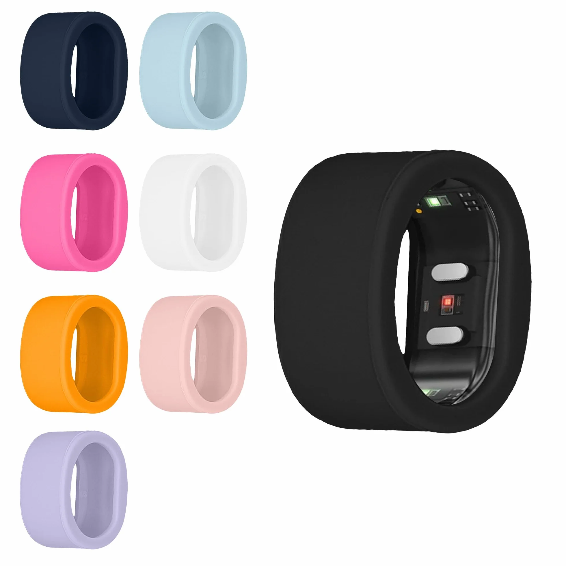 Silikonowe etui ochronne RingConn Gen 2 SmartRing zestaw 8 szt. M size 9 10 11 inteligentna osłona pierścienia wielokolorowe