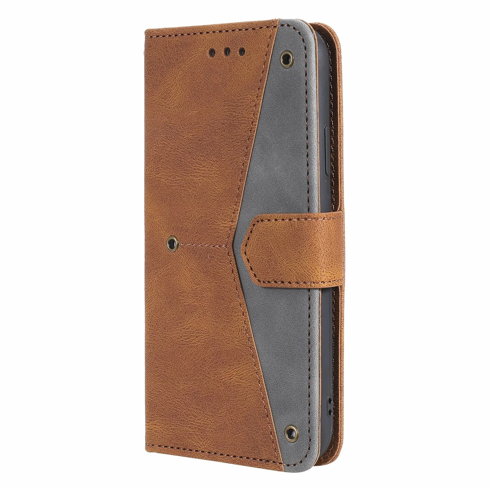 LTL Etui na telefon do iPhone 13 Mini/13/13 Pro/13 Pro Max, wysokiej jakości skórzane etui z klapką, etui z przegródkami na karty, podpórka, magnetyczne zamknięcie, brązowy, 13 Pro Max 6,7 cala