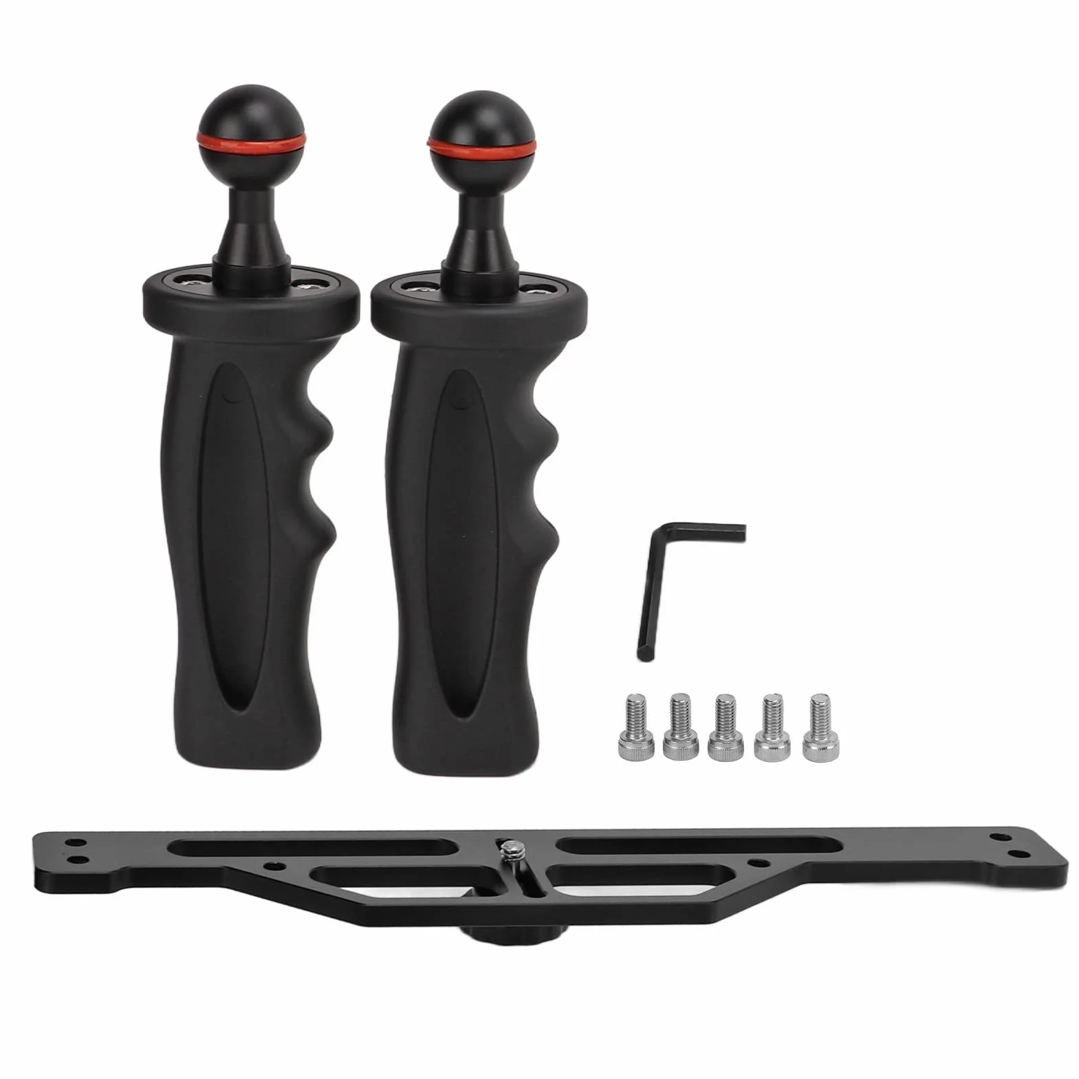 Podwójny Uchwyt Aluminiowy Stabilizator Tacy do Obudowy Aparatu Podwodnego, Ergonomiczna i Lekka Konstrukcja, Optymalizuje Balans Podczas Fotografowania, Odpowiedni do Lustrzanek