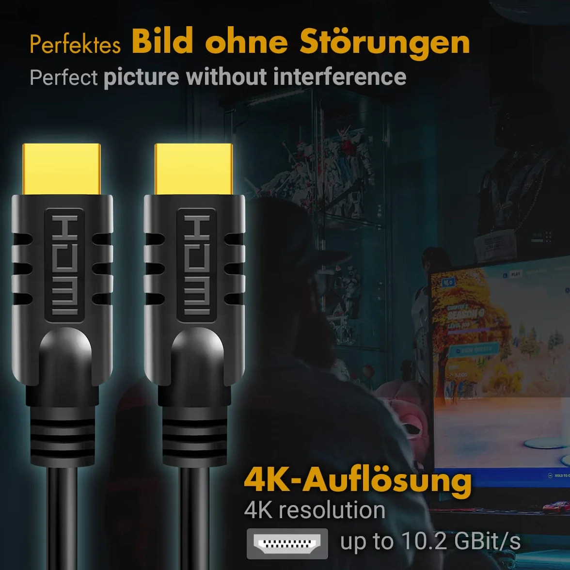 LogiLink CHA0030 aktywny HDMI High Speed z kablem przyłączeniowym Ethernet dla jakości Ultra HD na telewizorze (4K x 2K) długość: 30m czarny