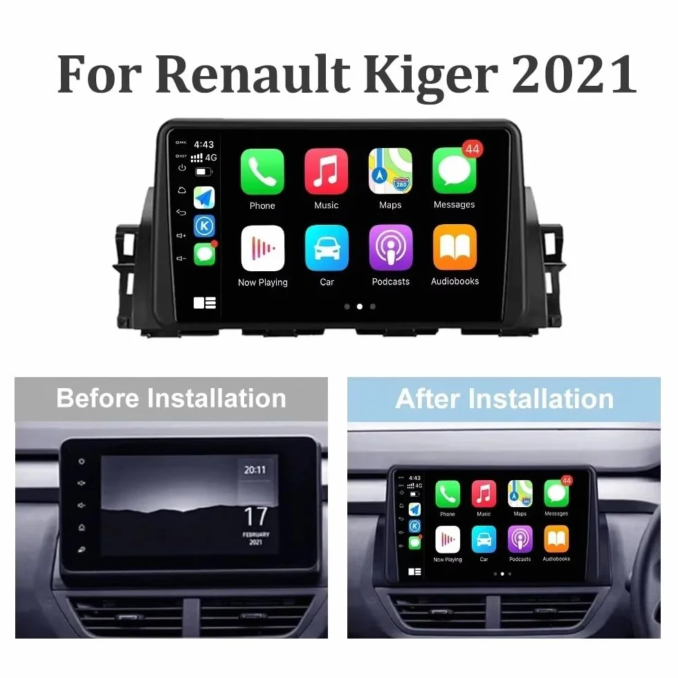 Multimedia Radio dla Renault Kiger 2021 9 Inch Android 15 Car Play Screen with Gps Wifi Bt Fm For, 8 Core 6G+128G
