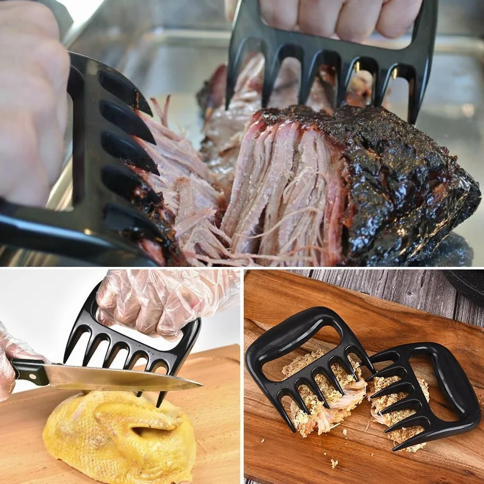LATRAT 2 szt. Maszynka do mięsa Bear Claws do grilla, oryginalny Bear Paws Shredder Claws, idealne mielone mięso, łatwe podnoszenie, obsługa, siekanie i krojenie mięsa