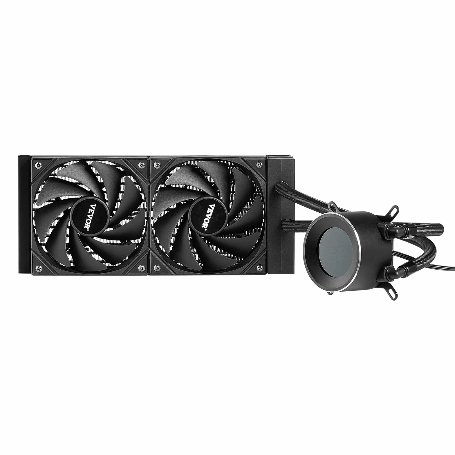 VEVOR Chłodnica wody do procesora AIO, chłodnica cieczy PC, 2 wentylatory i pompka PWN 120 mm, 1,8-calowy wyświetlacz LCD, 2200 obr./min, kompatybilny z Intel 115X/1366/2011/1700/1200, AMD AM4/AM5