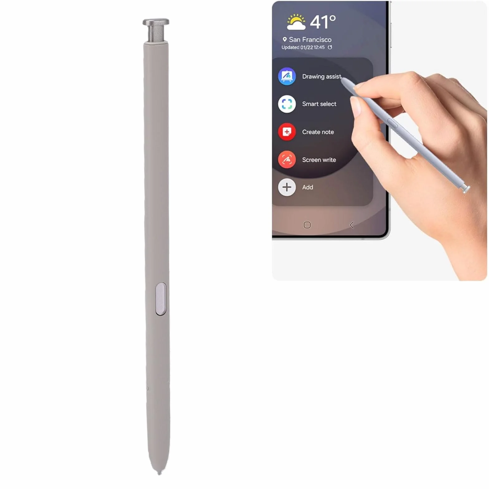 Rysik do Samsunga S25 Ultra 5G EJ-PS938BBEGUJ, Płynne Pisanie, Precyzyjna Kontrola, Jasnoszary