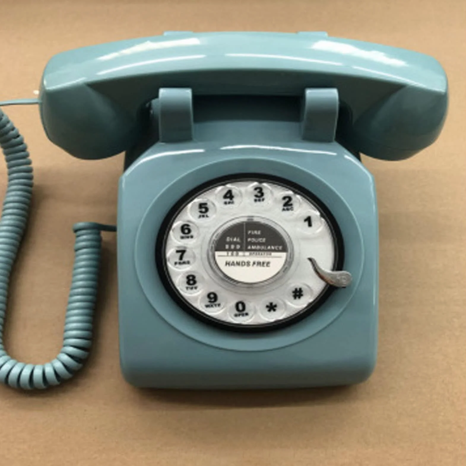 Retro Telefon Przewodowy Dom Wielofunkcyjny Telefon Stacjonarny Obrotowy Telefon Przewodowy Replika Antycznego Telefonu Regulowany Rozmiar Dzwonka Do Hotelu Biuro(Blu)