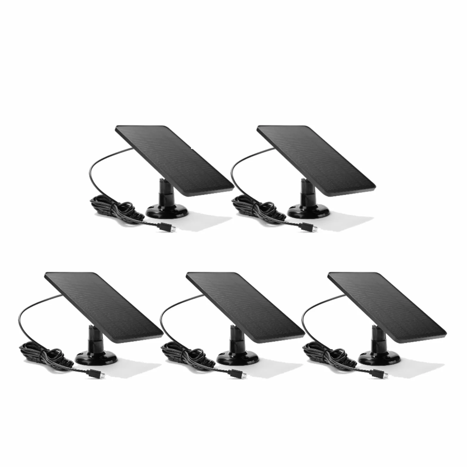 łAdowarka Z Panelem SłOnecznym 1 szt. 10W 5V ładowarka do ogniw słonecznych USB + type-c 2w1 ładowanie przenośne panele słoneczne do kamery bezpieczeństwa System oświetlenia domowego(Black 5pcs)