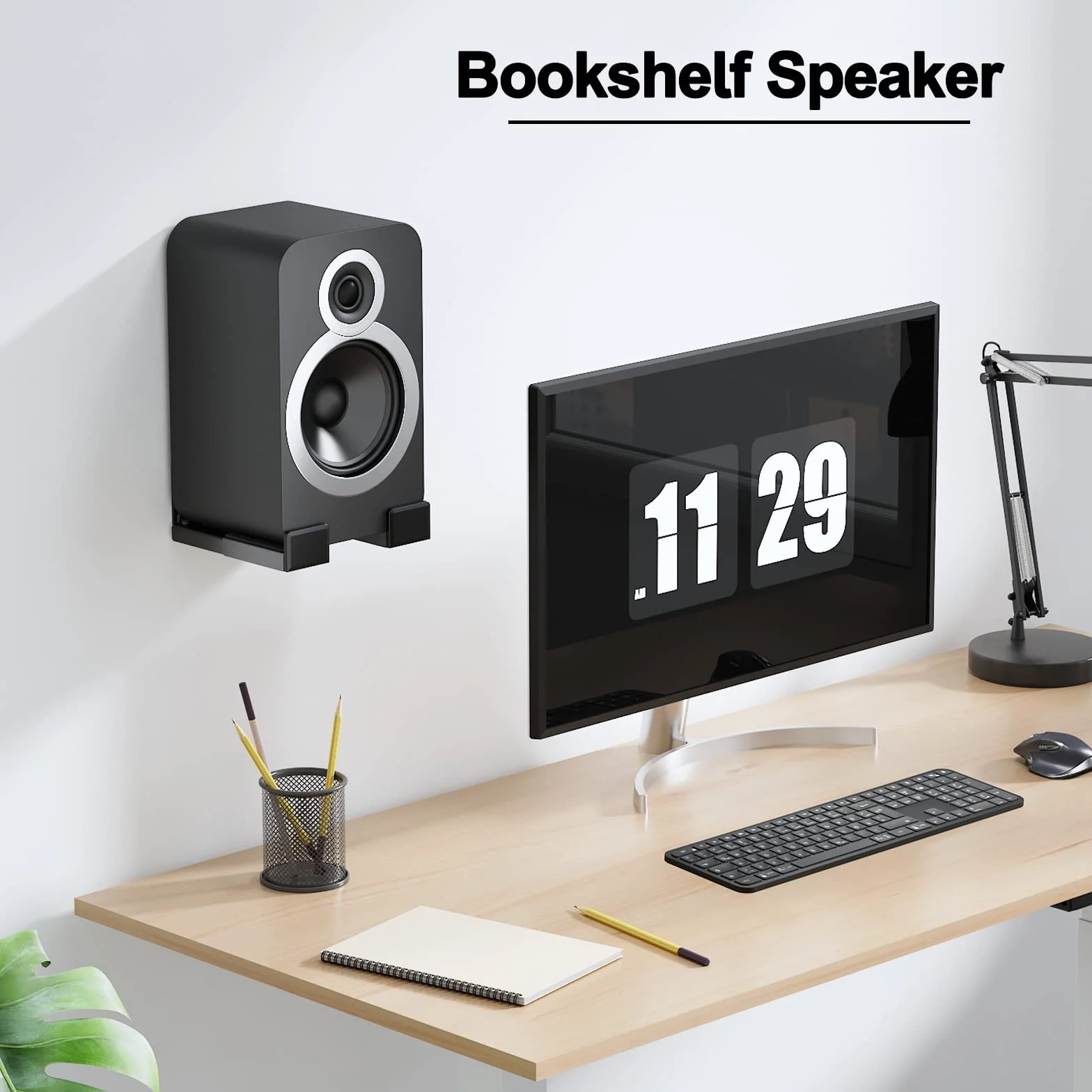 PUTORSEN Uchwyt na soundbar uniwersalny podwójny ścienny nośność 15 kg regulacja głębokości 8,9-15,5 cm czarny
