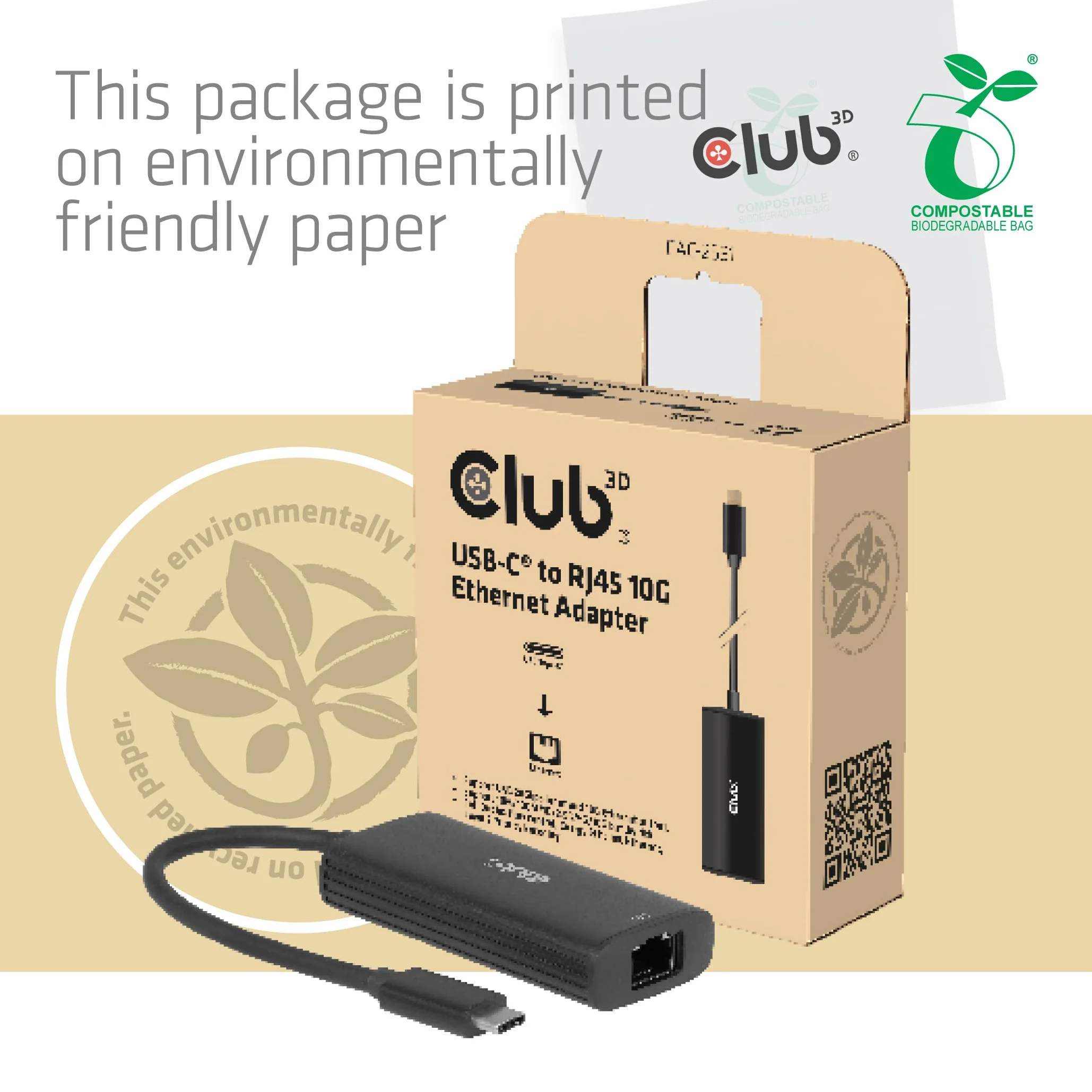 Club3D CAC-2531 USB-C® do RJ45 10G adapter Ethernet