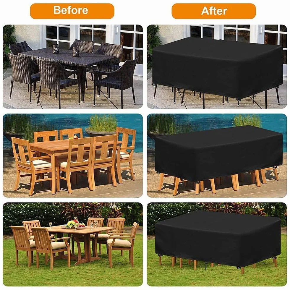 Pokrowiec na meble ogrodowe wykonany z materiału Oxford 210D do użytku przez cały rok (150 x 90 x 80 cm)