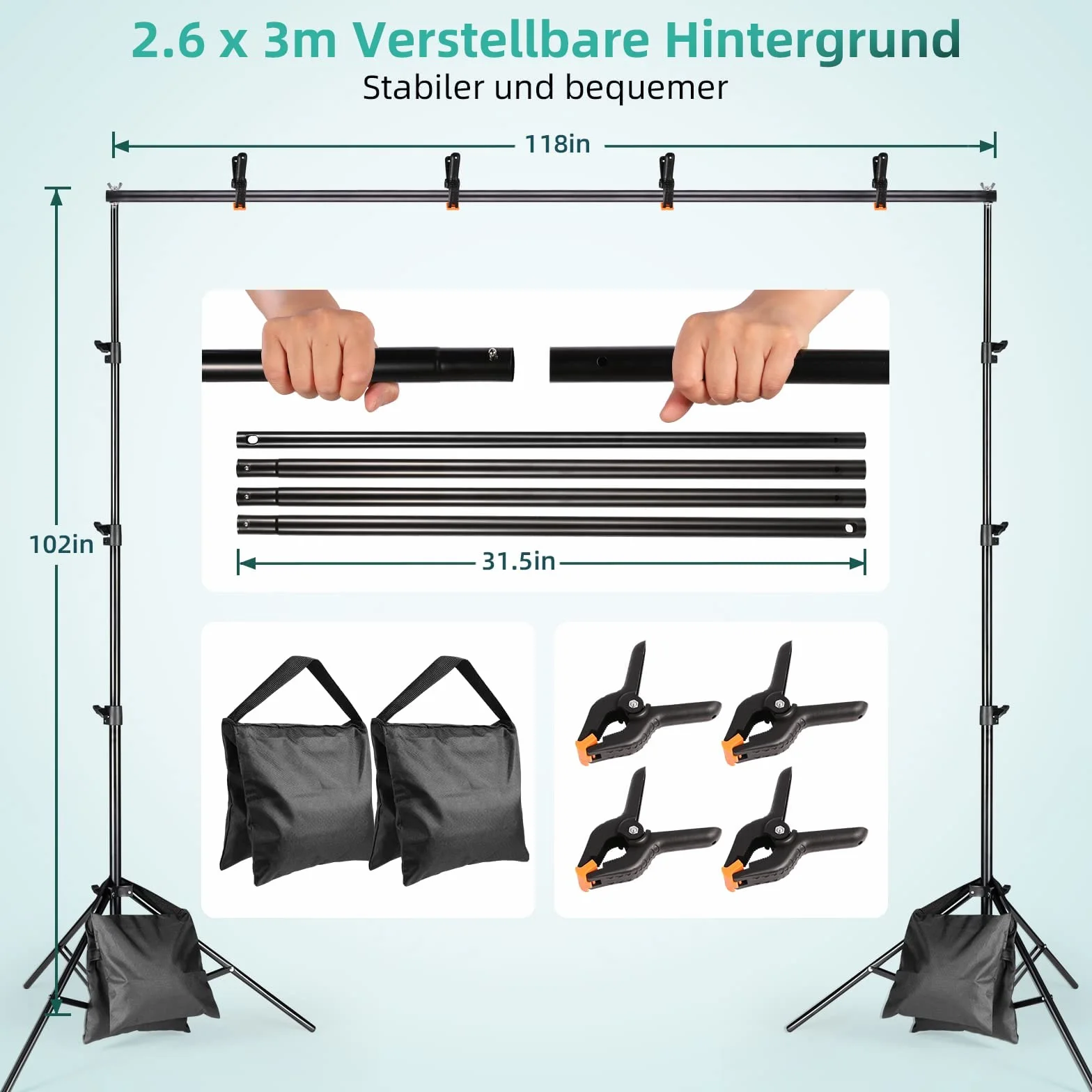 FGEN, 2X135W 2X85W LED (światło monochromatyczne) Zestaw softbox studia fotograficznego, bawełna 2,6mx3m, 2x50x70cm Oświetlenie fotograficzne, parasole, worek z piaskiem i zestaw do zdjęć studyjnych