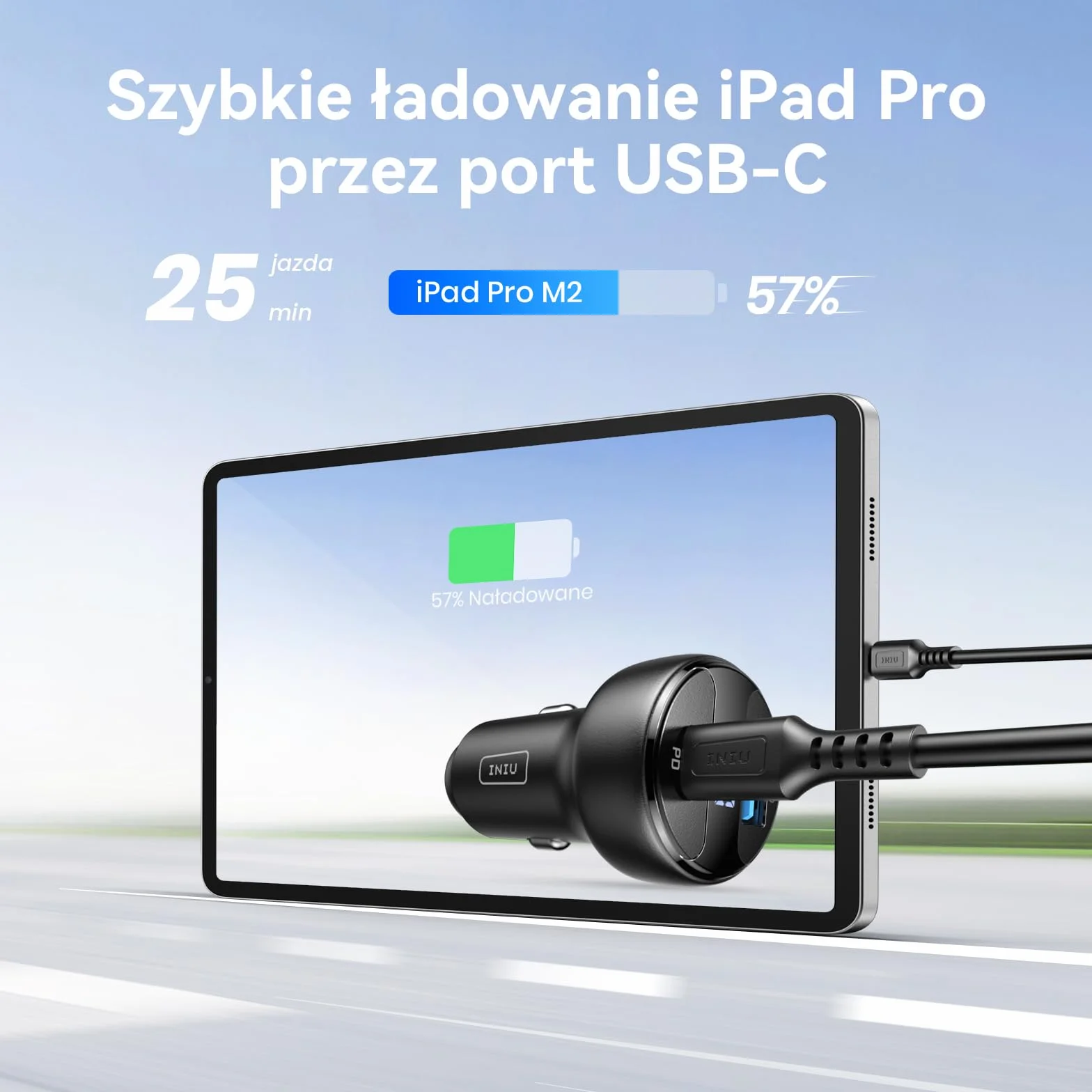 INIU 66W USB zapalniczka cygar 36W PD3.0 USB C szybka ładowarka samochodowa, 30 W QC4.0 USB A Ładowarka do zapalniczki samochodowej do iPhone 16 15 14 13 12 Pro Max Samsung Galaxy S21 Note Pixel iPad