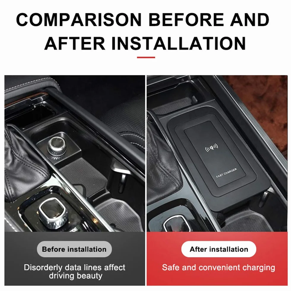 Ładowarka Bezprzewodowa ， Ładowarka Bezprzewodowa 15 W Płyta ładująca Indukcja Pasująca do S60 / V60 / XC60 / S90 / V90 / XC90