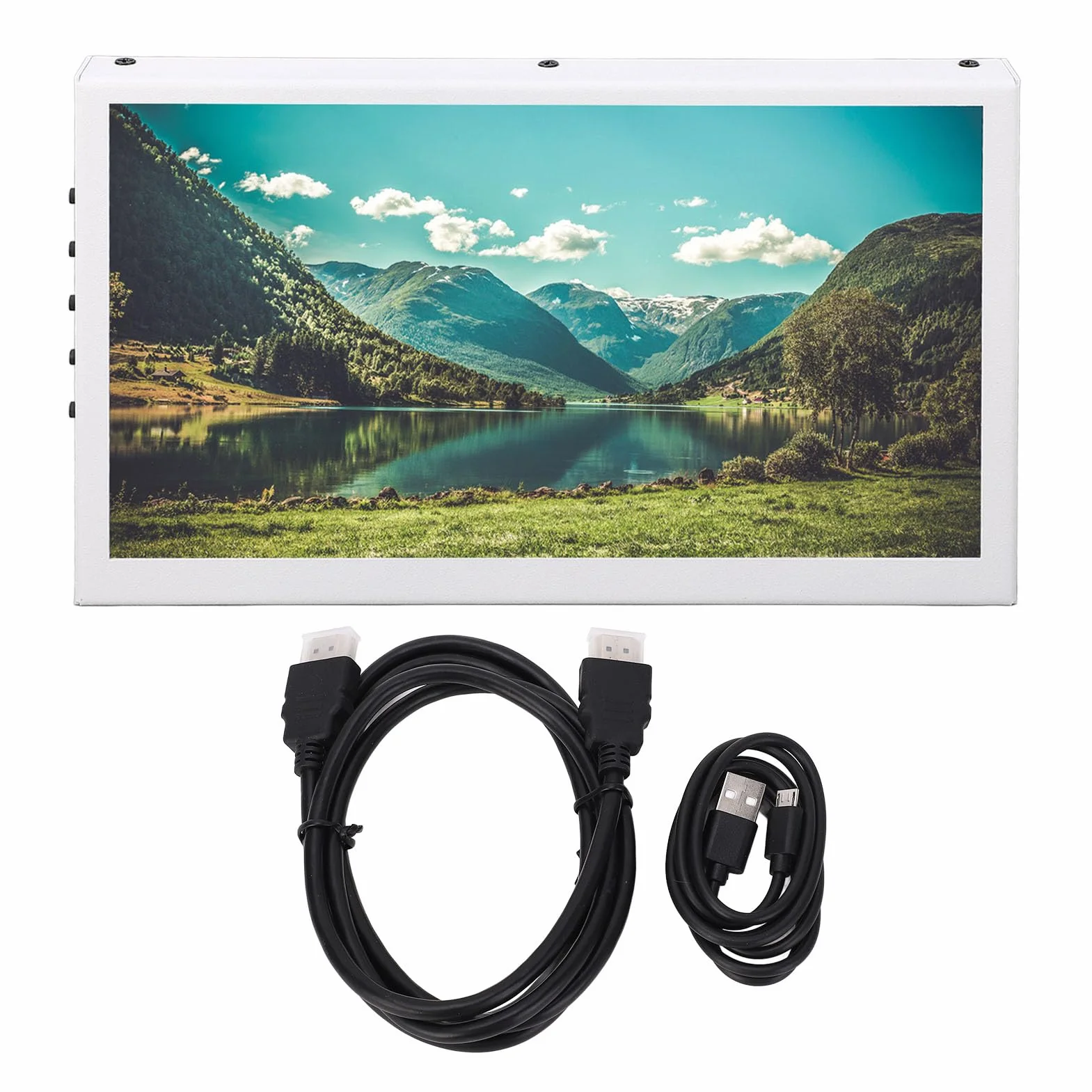 7-calowy Monitor, 7-calowy Panel IPS 1024x600 5-punktowy Pojemnościowy Ekran Dotykowy Przenośny Ekran Monitora Raspi Monitor Mini HDMI do Raspi/Laptop/PC/konsola do Gier
