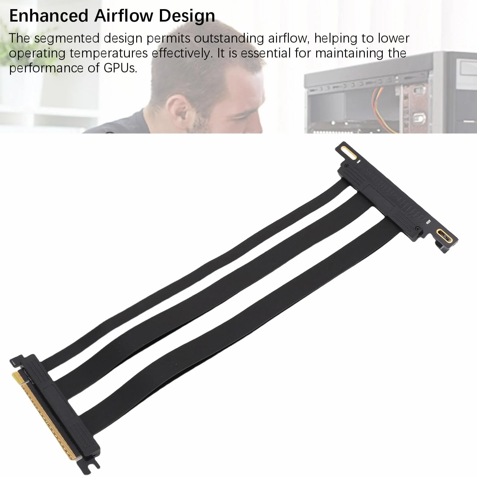 Generic Ekranowany Kabel Riser PCIe 5.0 X16 do RTX 4090 (Ti) Kabel Przedłużający 128 Gb/s do Obudowy Komputera PC Serwer o Małej Przestrzeni ITX Buduje się w Kolorze Czarnym (40cm) (30cm)