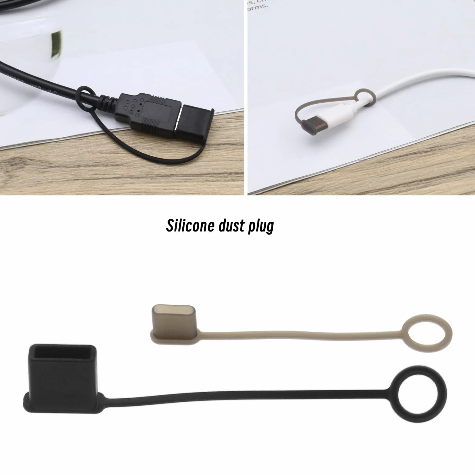 OTOTEC Zestaw 10 osłon wtykowych portów USB, osłona kabla USB C, osłona ochronna portu USB + zatyczki przeciwpyłowe USB C + ochraniacze przeciwpyłowe do gniazda słuchawkowego 3,5 mm, gumowe