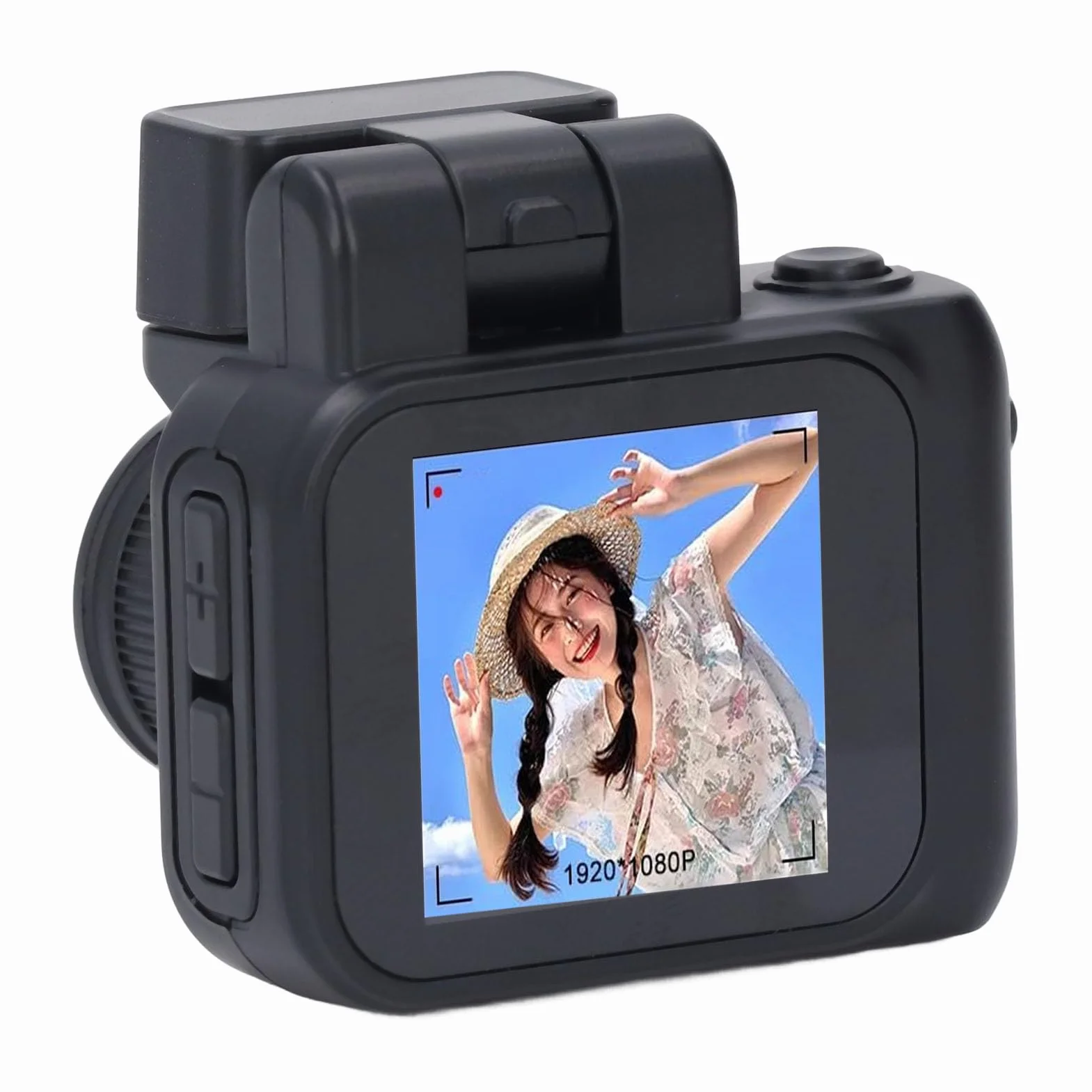 Mikrokamera Cyfrowa CCD, 2MP 1080P Minikamera Cyfrowa Rozdzielczość 3760x2128, 160° Szeroki Kąt, Kompaktowa Przenośna Kamera na Klucze (128G Mała karta pamięci)