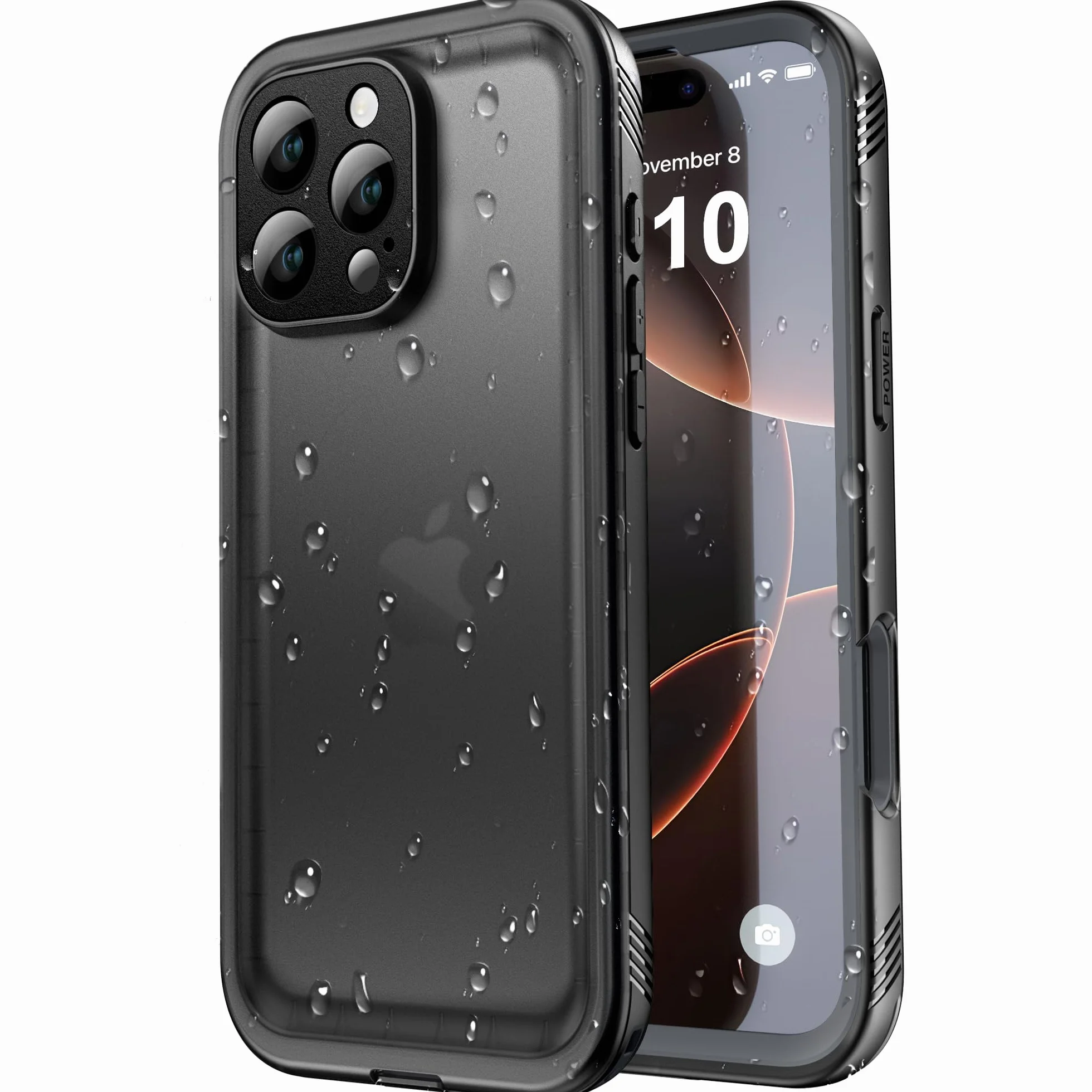 SPORTLINK Wodoodporne etui do iPhone'a 16 Pro Max - odporne na wstrząsy, wytrzymałe etui przednie i tylne [wbudowana osłona ekranu/aparatu] 360 ochrona całego korpusu [pyłoszczelne] [IP68 podwodny