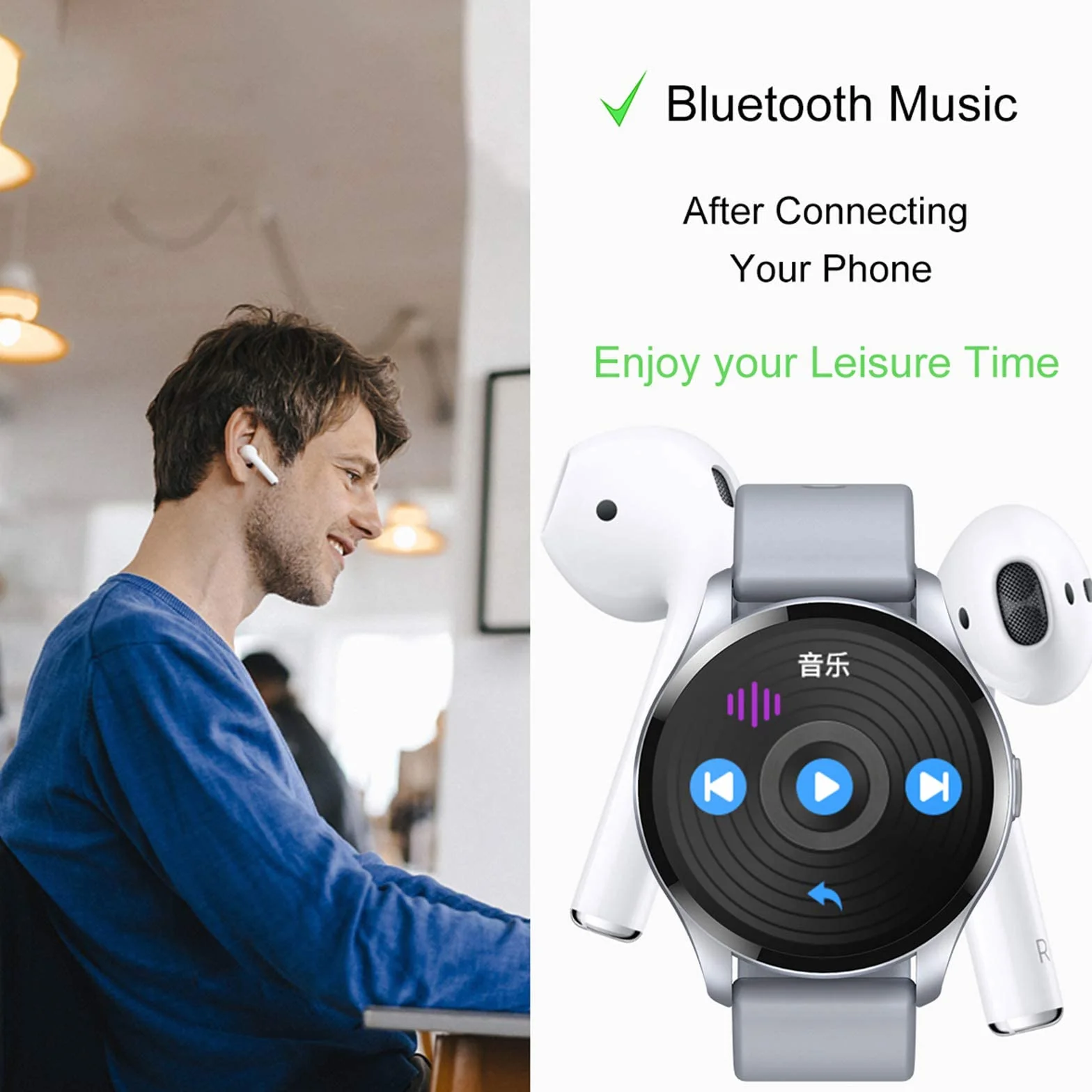 Inteligentny męski zegarek Fitness Tracker z tętnem IP67 Wodoodporny krokomierz Inteligentny zegarek z trackerem snu Kroki Muzyka dla Androida iOS little surprise