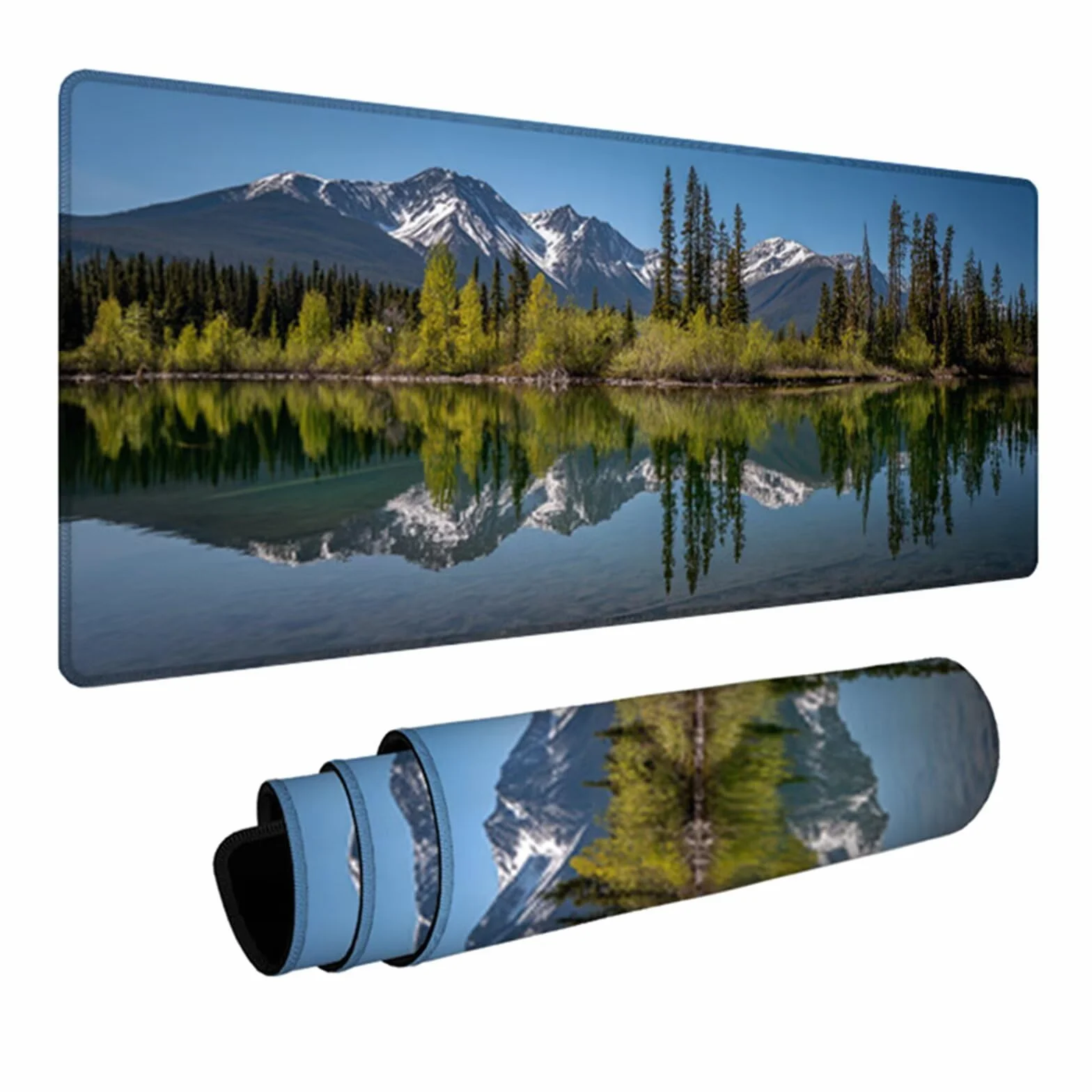 Podkładka pod mysz z krajobrazem, śnieżna góra podkładka pod mysz do gier XXL 1200 x 600 x 3 mm, podkładka na biurko z antypoślizgową gumową podstawą, akcesoria komputerowe, podkładka pod mysz ze