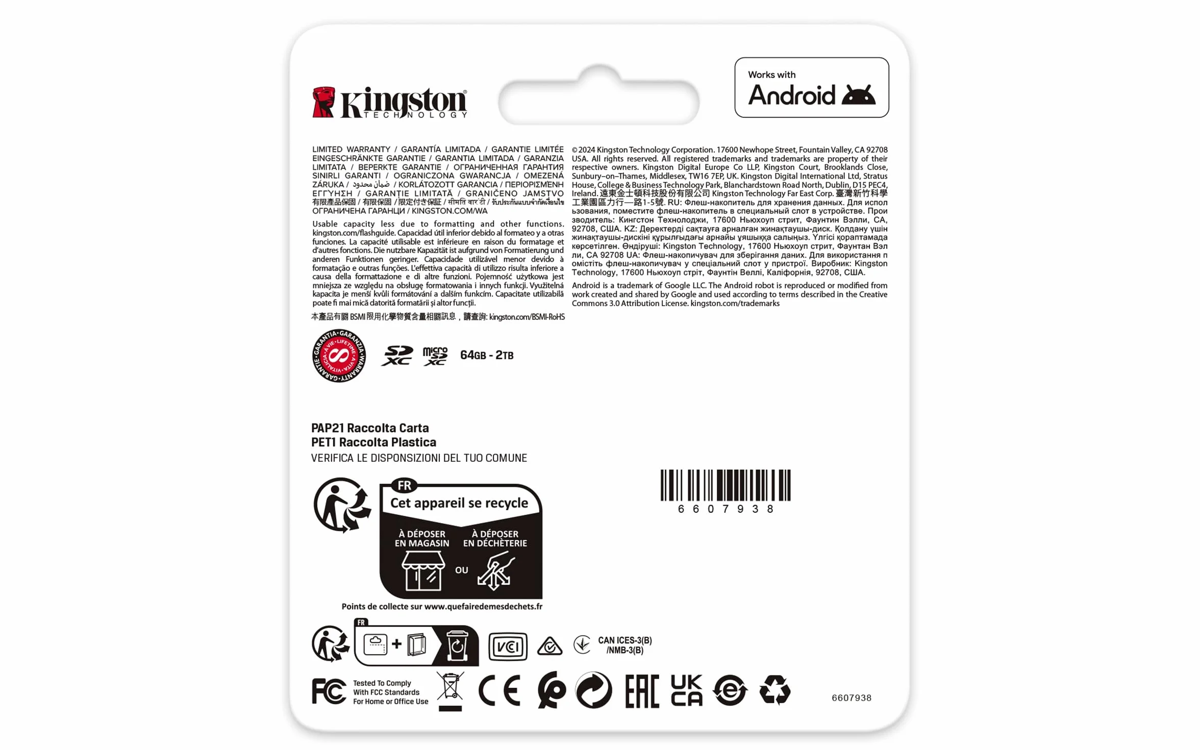 Kingston Canvas Go Plus karta pamięci microSDXC Gen4 200 MB/s A2 U3 V30 64 GB karta + adapter-SDCG4/64GB