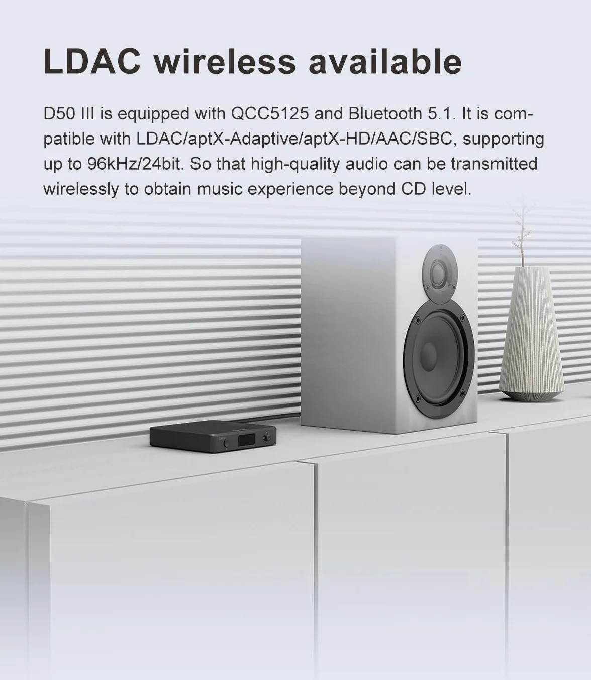 Topping D50 III DAC z podwójnym chipem ES9039Q2MIII, XMOS XU-316, Qualcomm QCC5125, DSD512, USB-C (czarny)