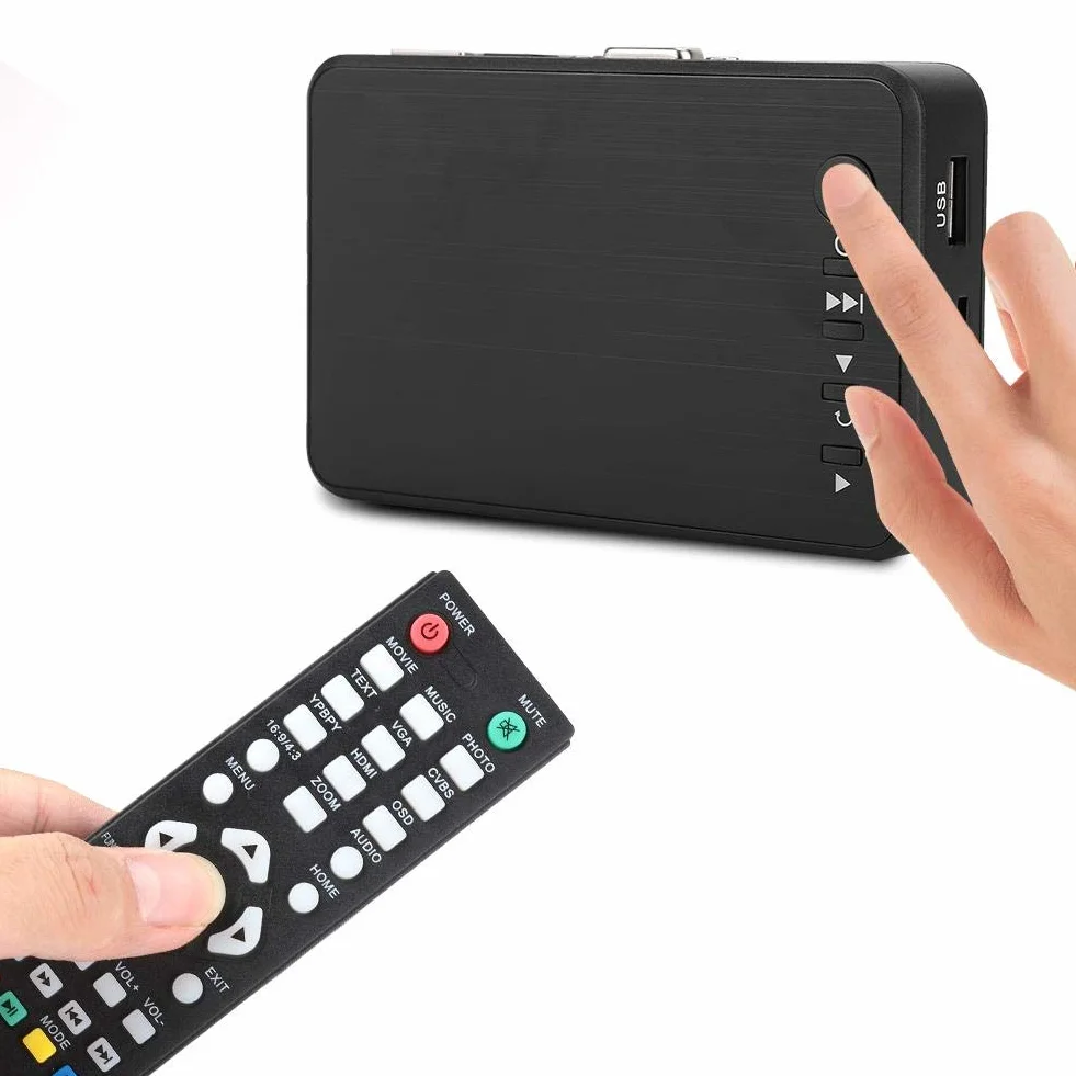 1080P Media Player, HD Media Audio-Video-Reklamowy odtwarzacz twardy z interfejsem AV/HDMI do samochodu (wtyczka EU)